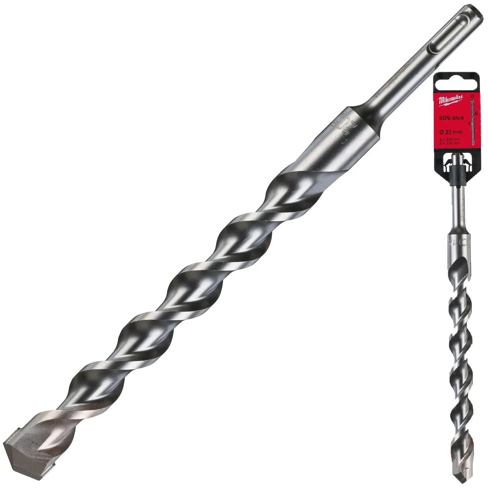 Milwaukee SDS Plus M2 Hammer Drill Bits 2 Cut 3-26 mm Diameter