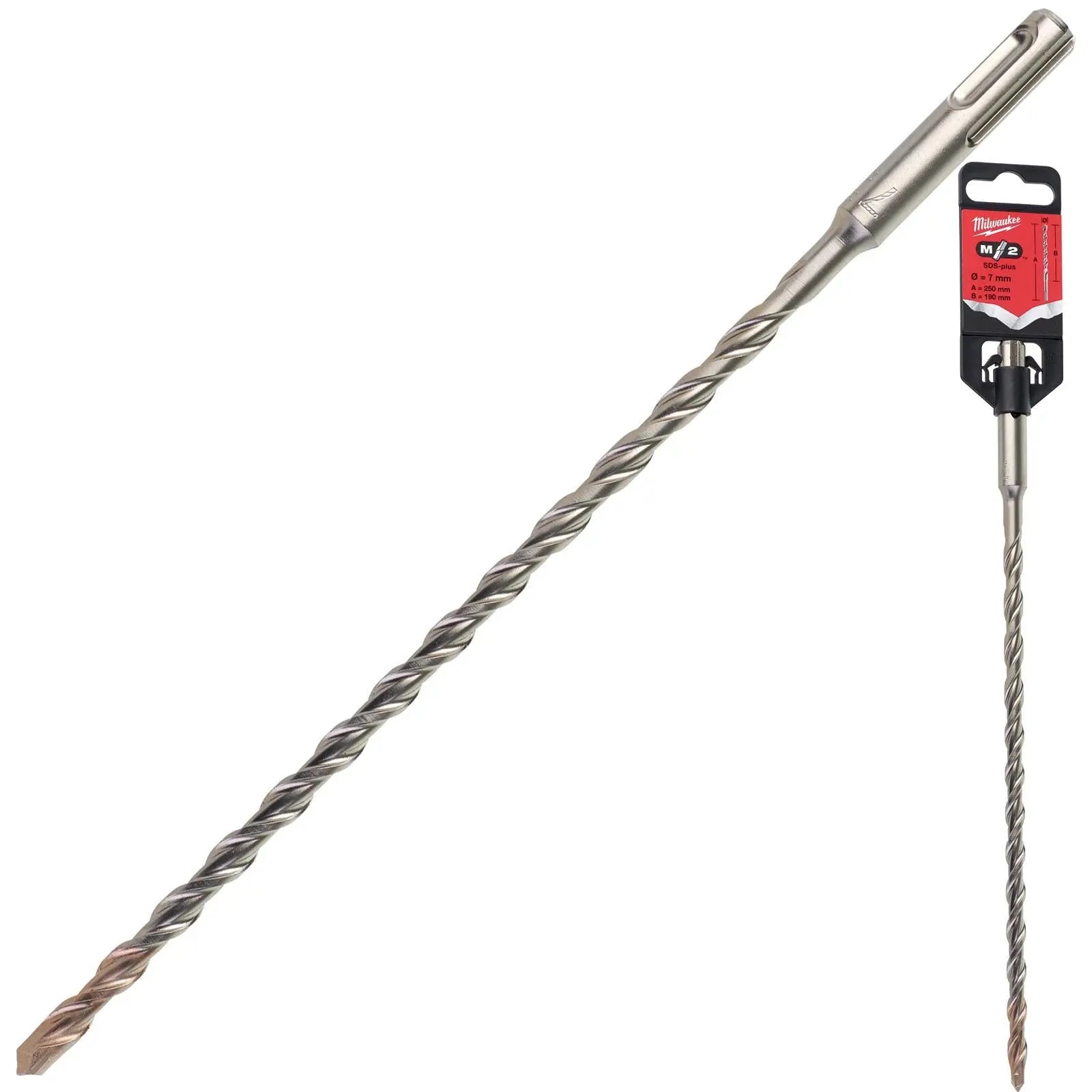 Milwaukee SDS Plus M2 Hammer Drill Bits 2 Cut 3-26 mm Diameter