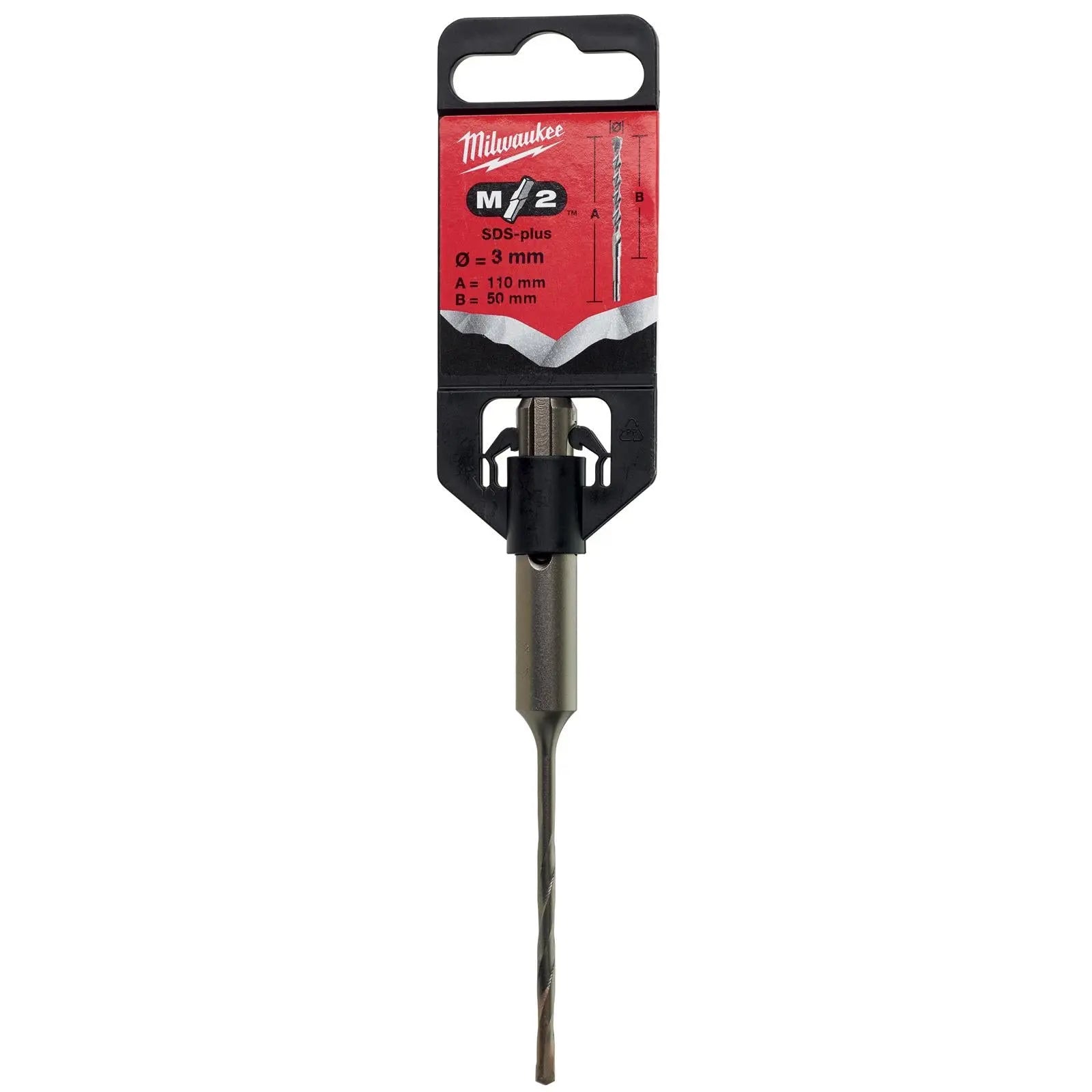 Milwaukee SDS Plus M2 Hammer Drill Bits 2 Cut 3-26 mm Diameter