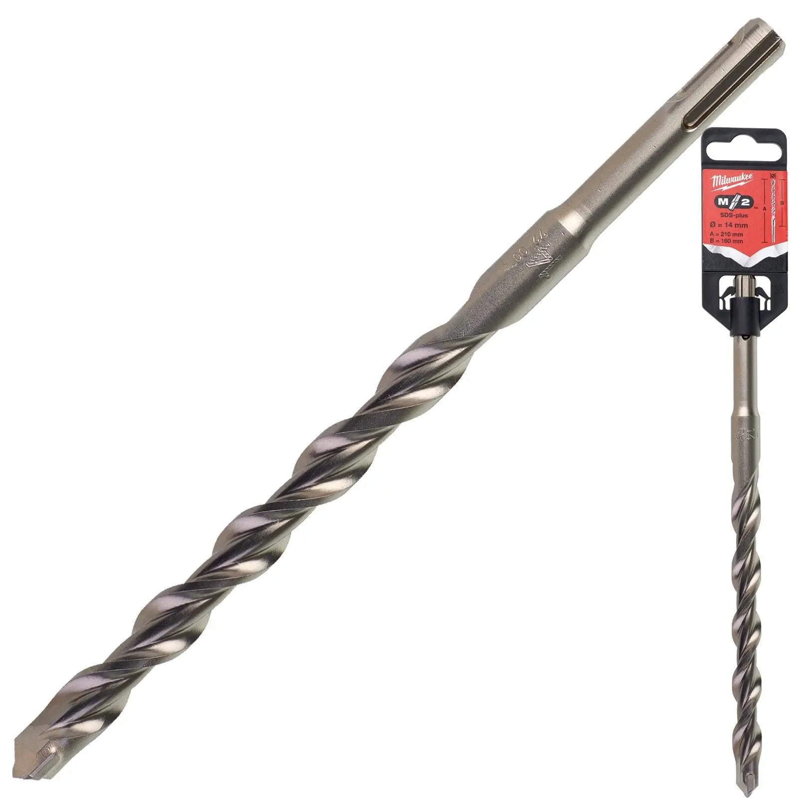 Milwaukee SDS Plus M2 Hammer Drill Bits 2 Cut 3-26 mm Diameter