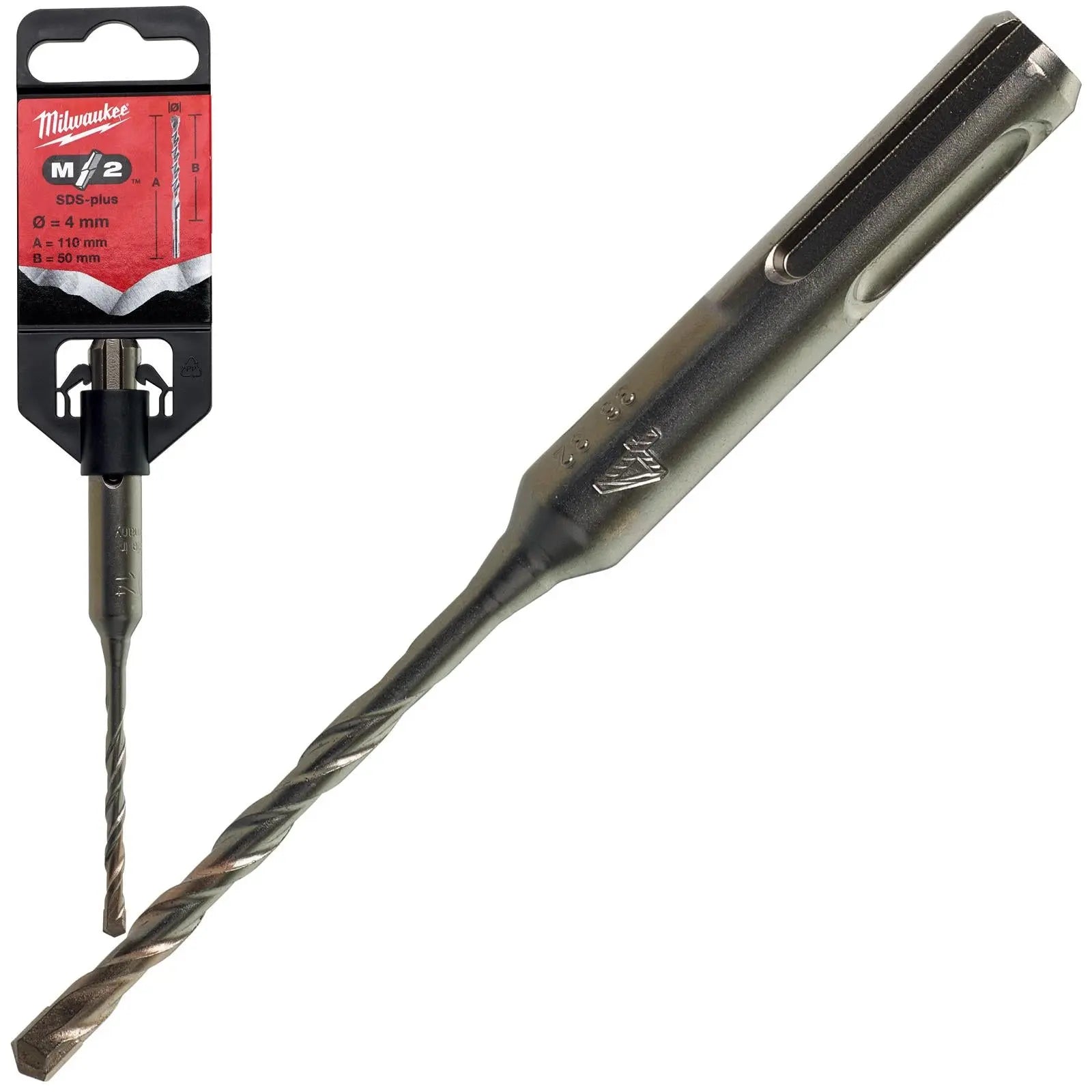 Milwaukee SDS Plus M2 Hammer Drill Bits 2 Cut 3-26 mm Diameter