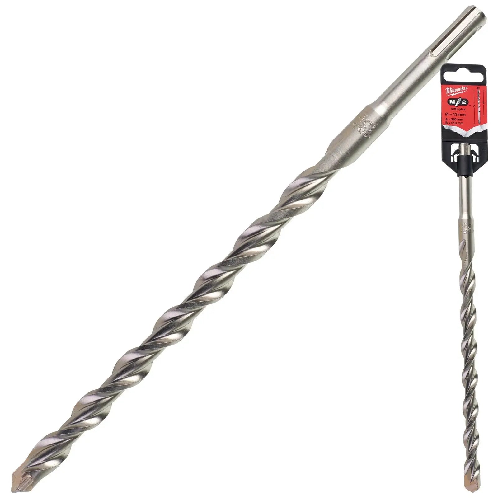 Milwaukee SDS Plus M2 Hammer Drill Bits 2 Cut 3-26 mm Diameter