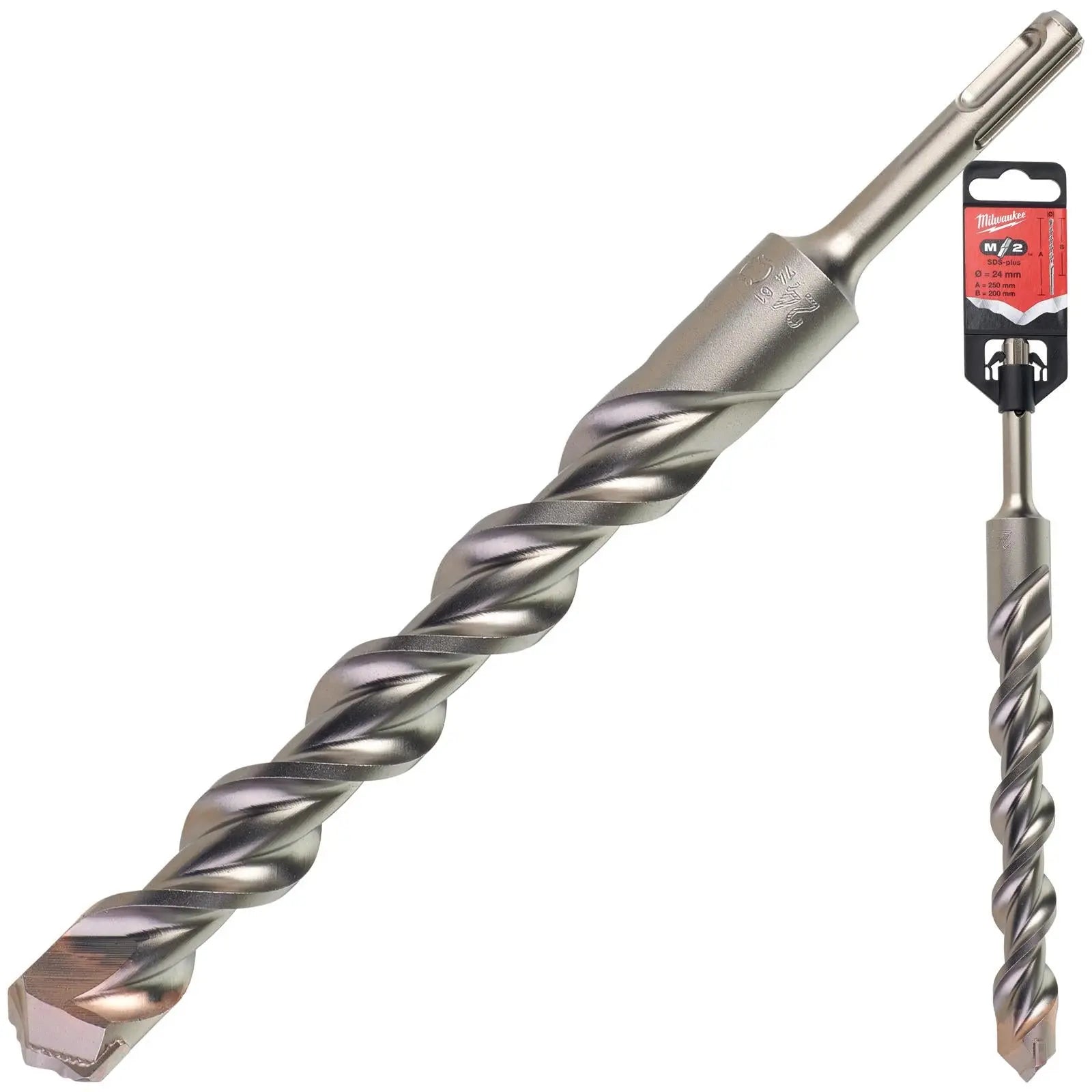 Milwaukee SDS Plus M2 Hammer Drill Bits 2 Cut 3-26 mm Diameter