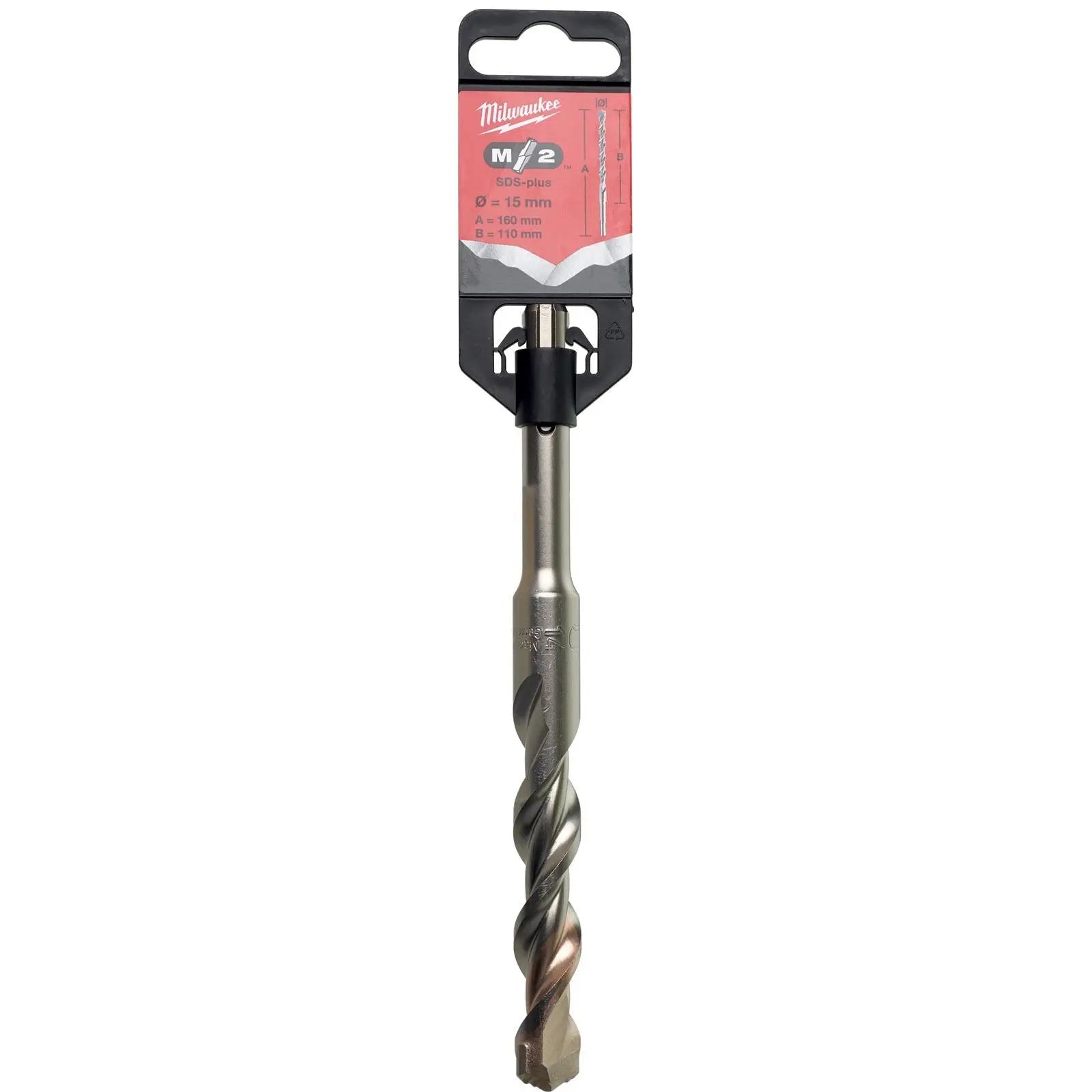 Milwaukee SDS Plus M2 Hammer Drill Bits 2 Cut 3-26 mm Diameter
