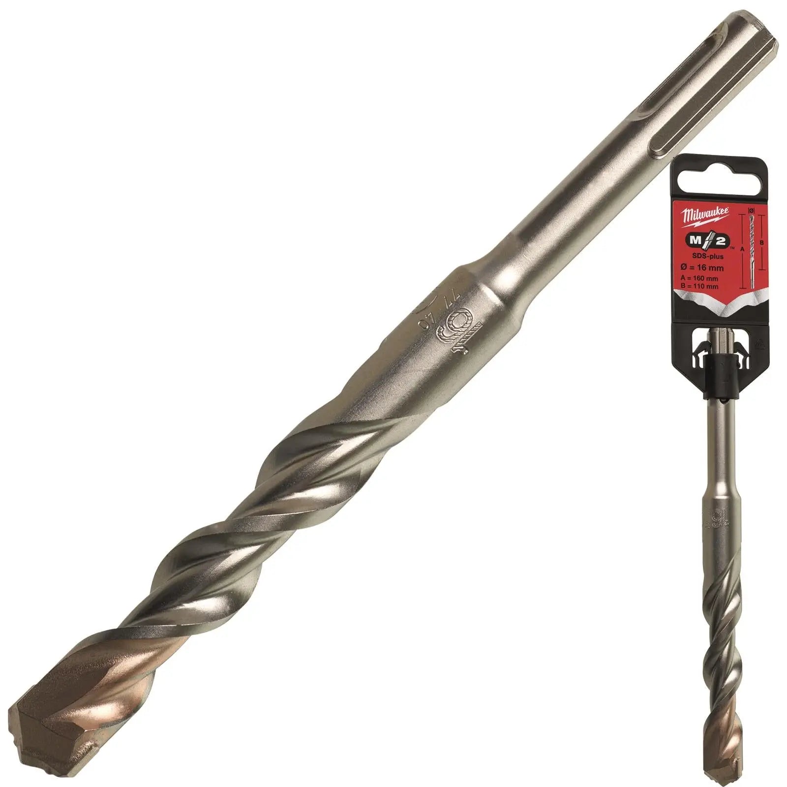 Milwaukee SDS Plus M2 Hammer Drill Bits 2 Cut 3-26 mm Diameter