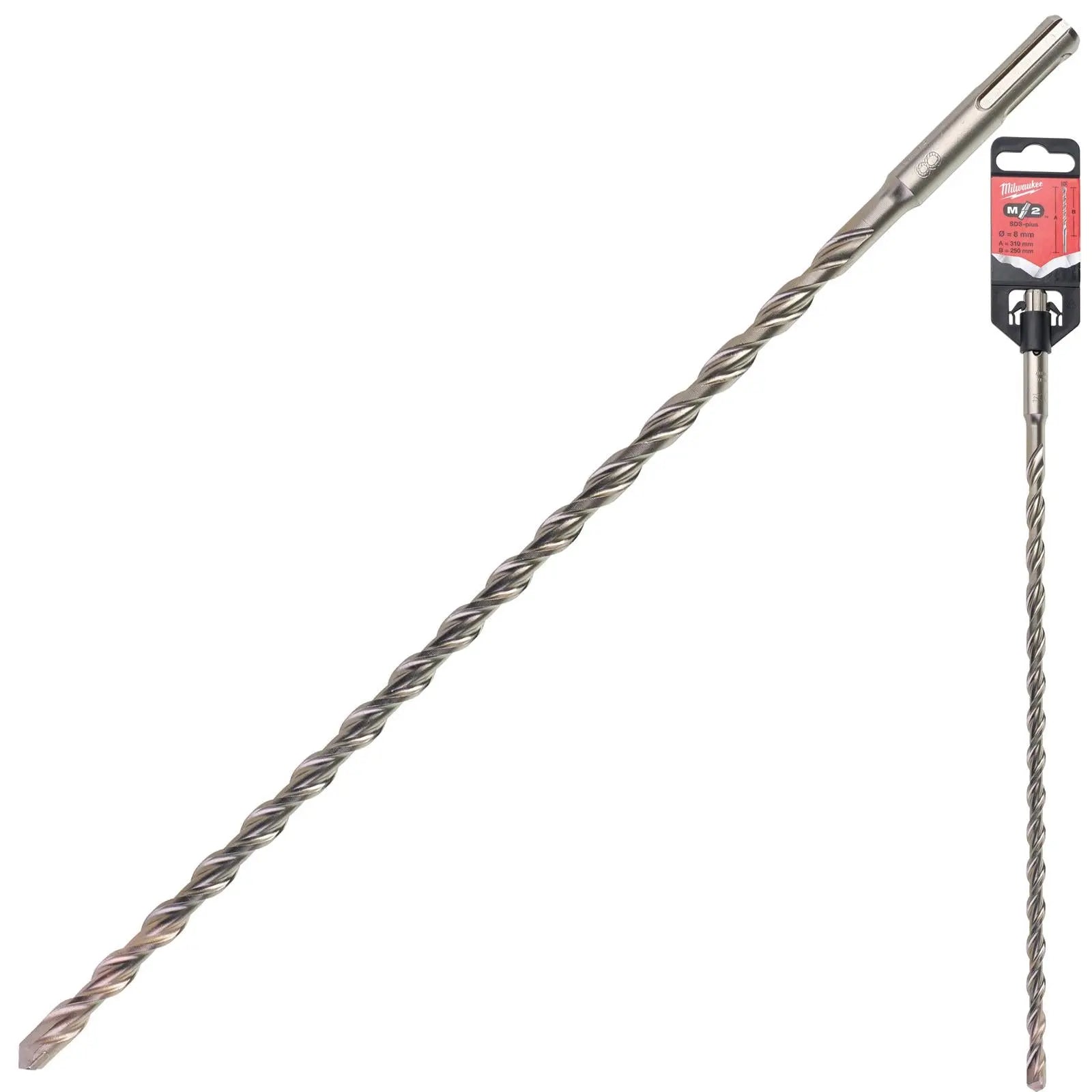 Milwaukee SDS Plus M2 Hammer Drill Bits 2 Cut 3-26 mm Diameter