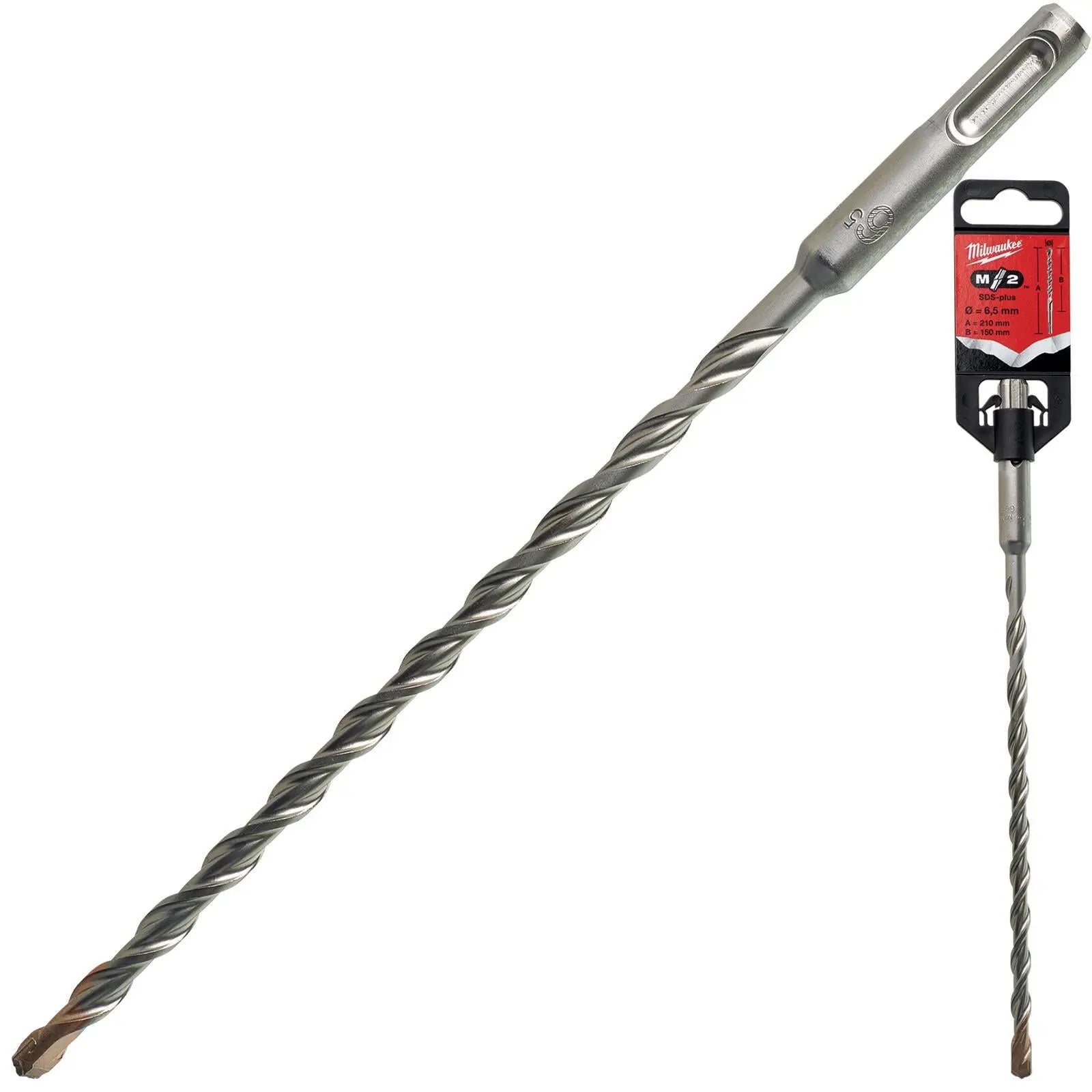 Milwaukee SDS Plus M2 Hammer Drill Bits 2 Cut 3-26 mm Diameter