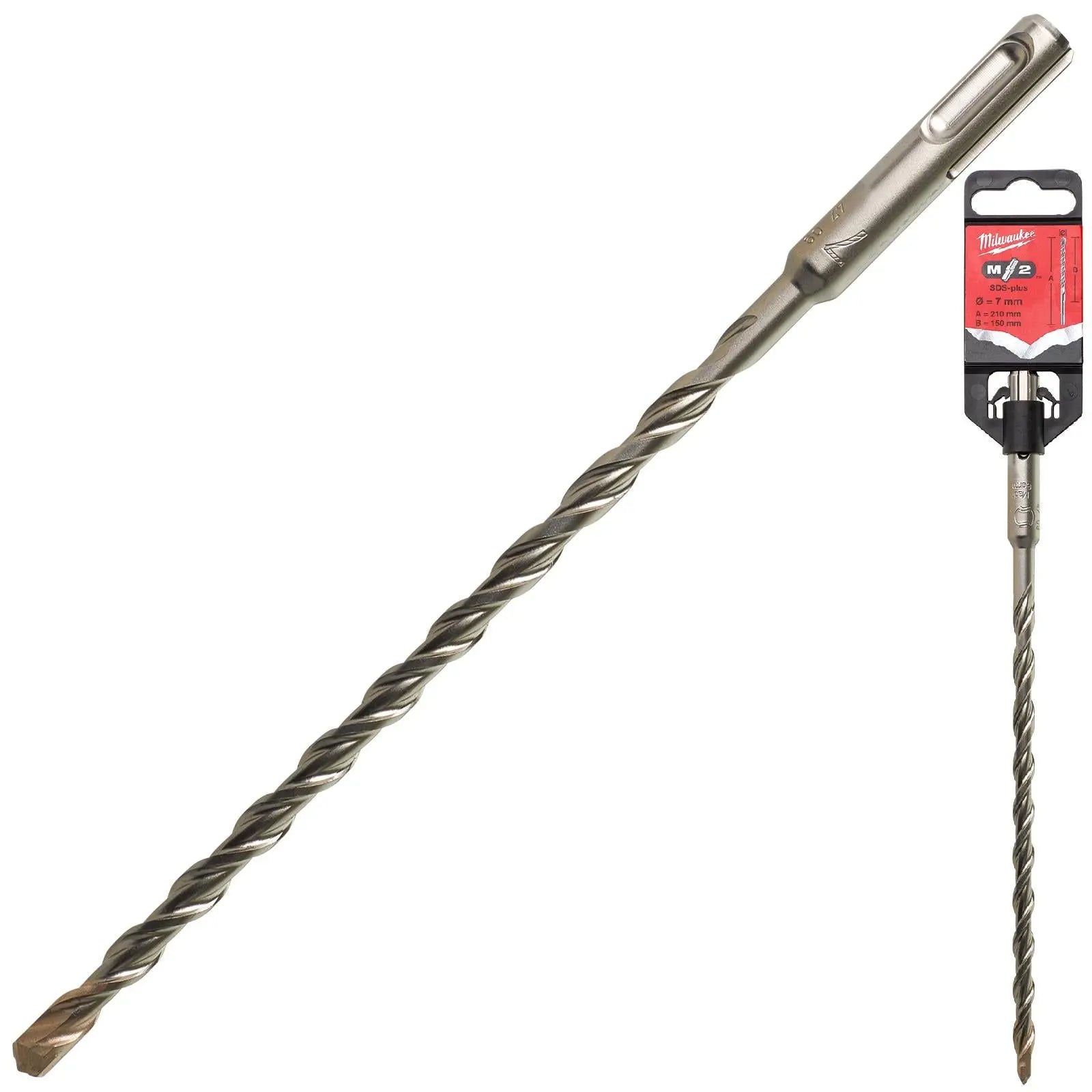 Milwaukee SDS Plus M2 Hammer Drill Bits 2 Cut 3-26 mm Diameter