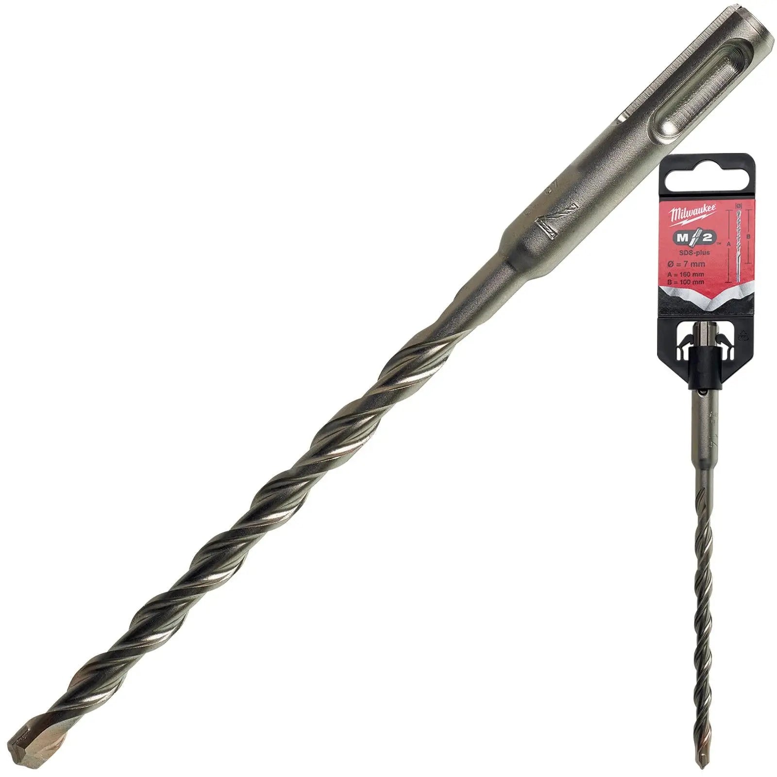 Milwaukee SDS Plus M2 Hammer Drill Bits 2 Cut 3-26 mm Diameter