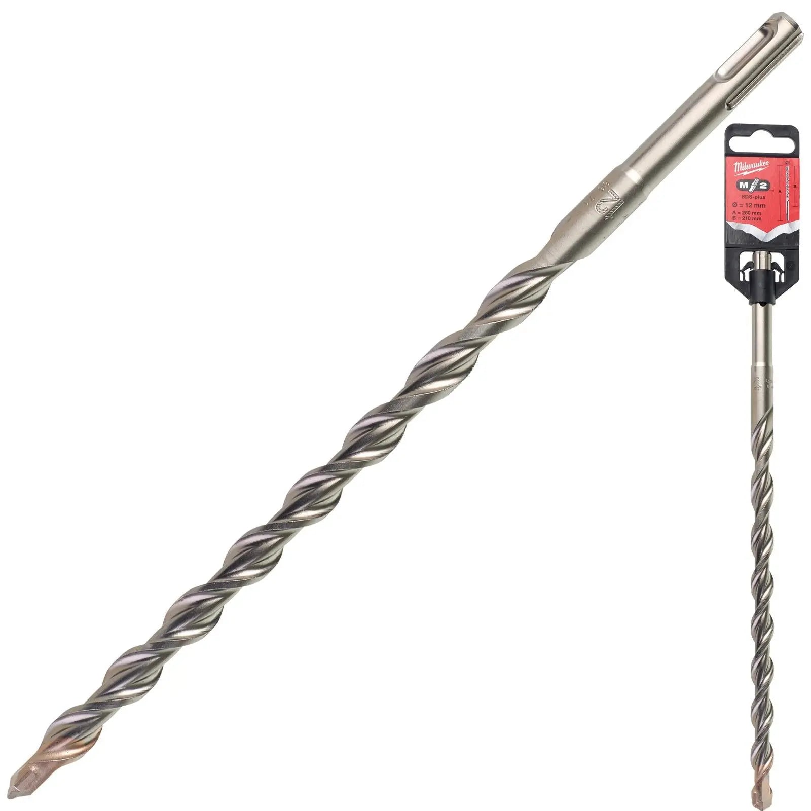 Milwaukee SDS Plus M2 Hammer Drill Bits 2 Cut 3-26 mm Diameter