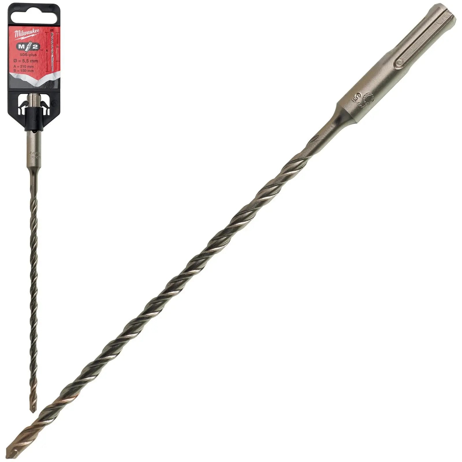 Milwaukee SDS Plus M2 Hammer Drill Bits 2 Cut 3-26 mm Diameter