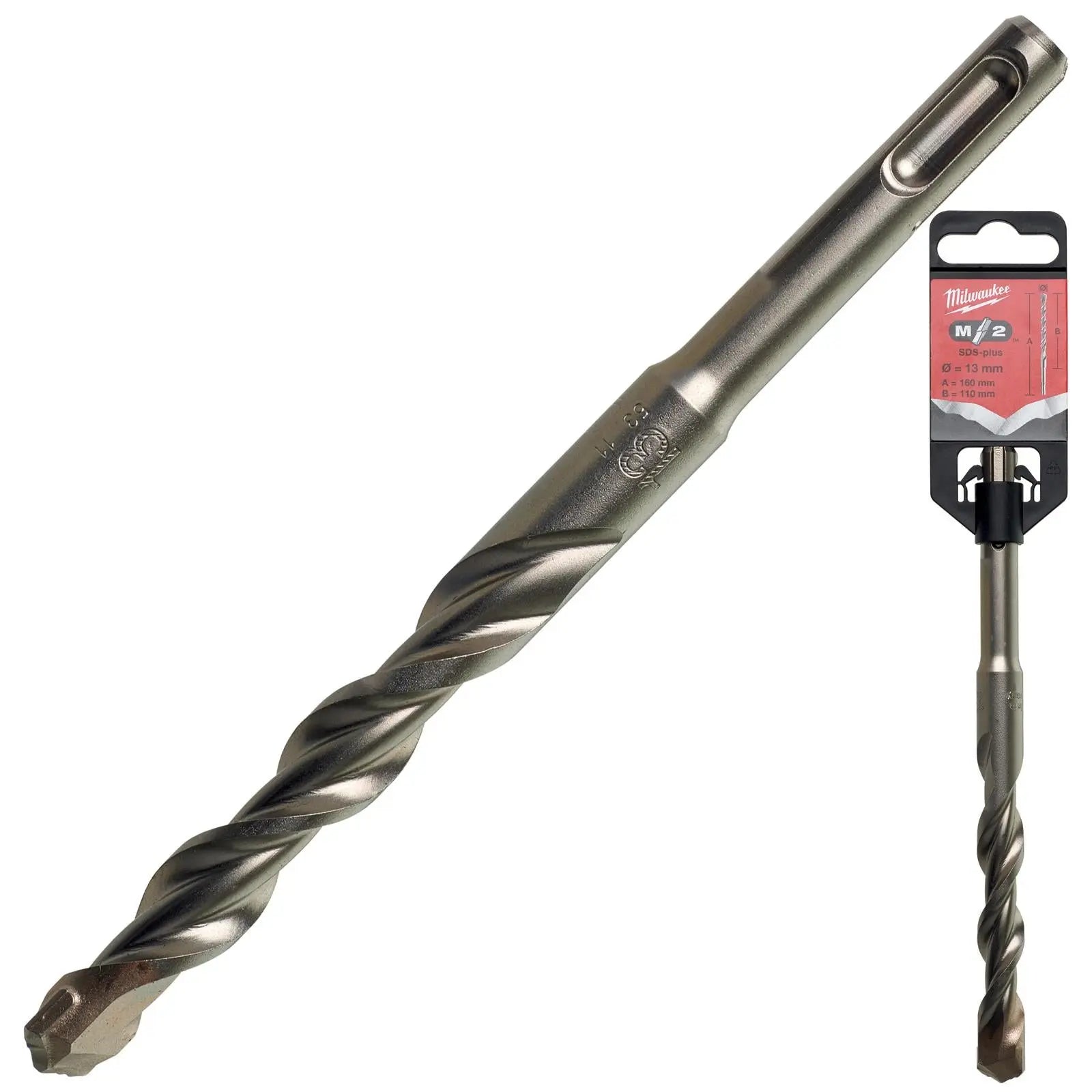 Milwaukee SDS Plus M2 Hammer Drill Bits 2 Cut 3-26 mm Diameter