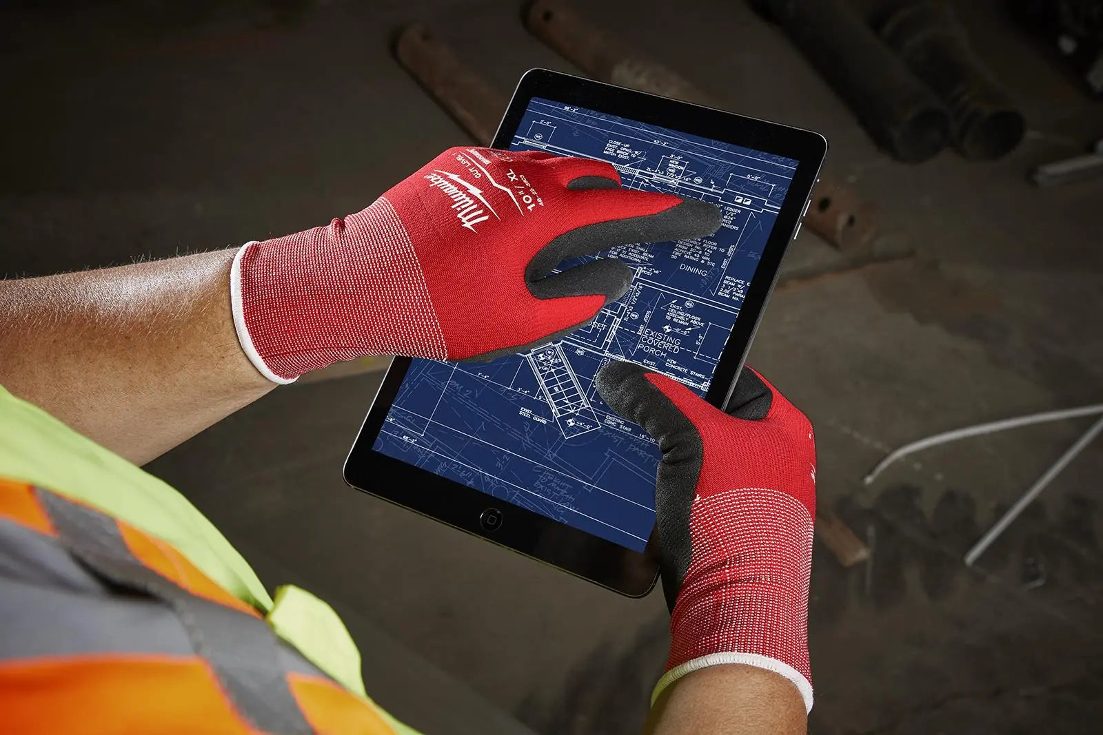 Milwaukee Safety Gloves Cut Level 1/A Dipped Glove Size 8 / M Medium