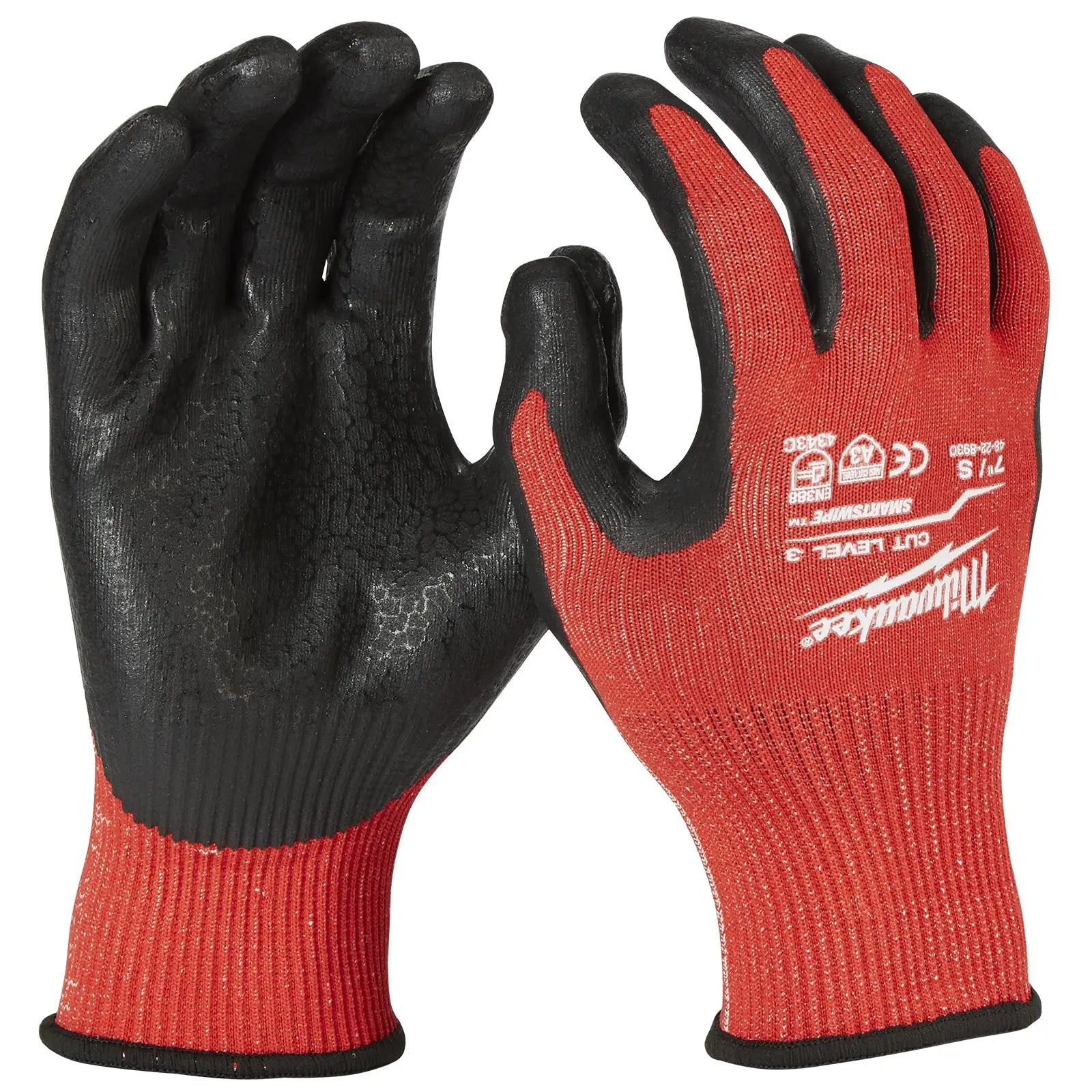 Milwaukee Safety Gloves Cut Level 3/C Dipped Glove Size 8 / M Medium