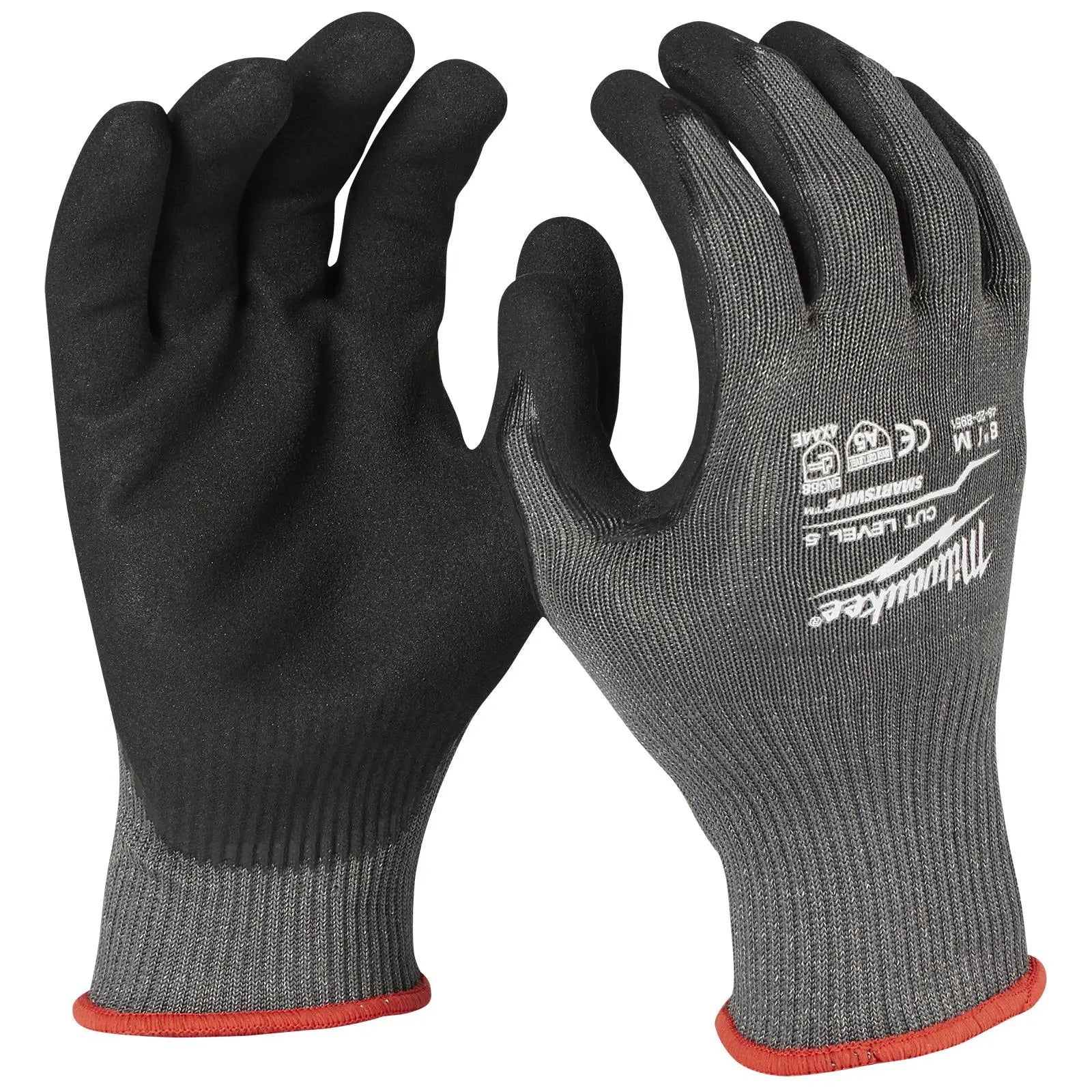 Milwaukee Safety Gloves Cut Level 5/E Dipped Glove Size 9 / L Large