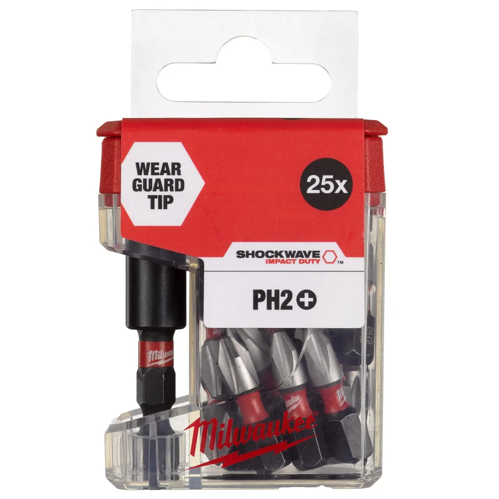 Milwaukee Screwdriver Bit Set 25 Piece PH2 Phillips SHOCKWAVE Impact Duty + Bit Holder