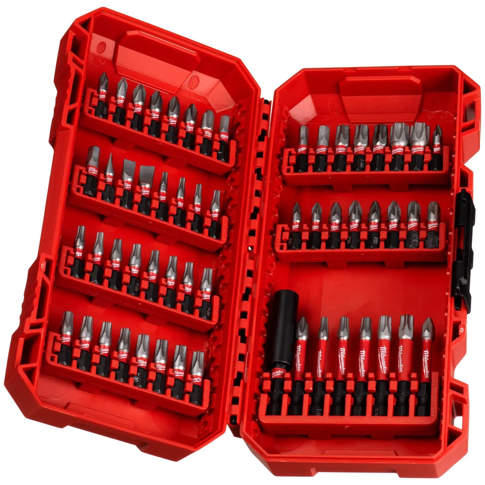 Milwaukee Screwdriver Bit Set Shockwave Impact Duty Drill Power Tool 56pc White Rose Tools