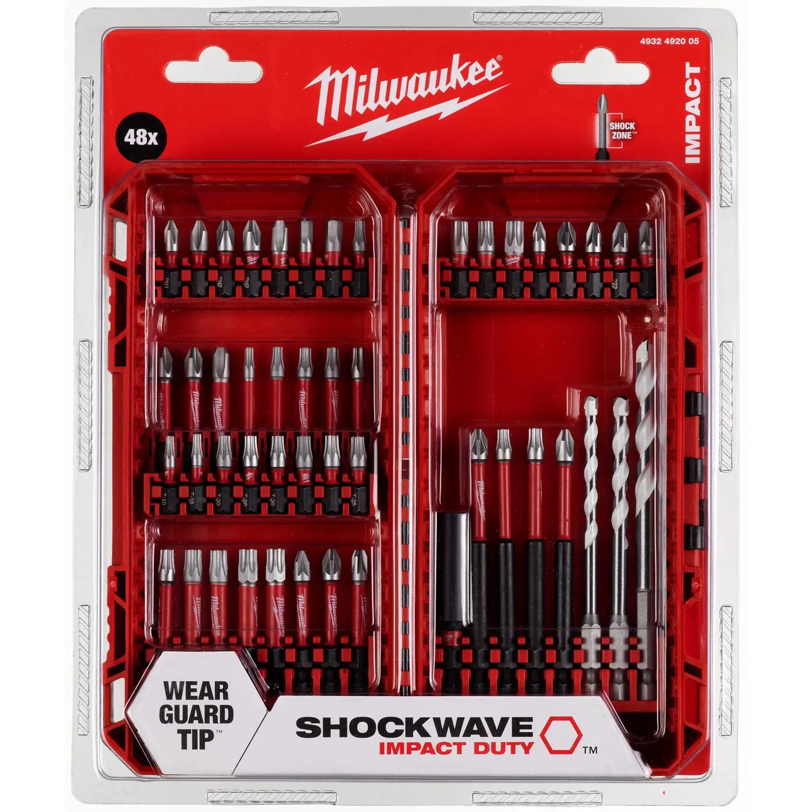 Milwaukee Screwdriver Bit Set Shockwave Impact Duty Nut Driver Bit Holder 48pc White Rose Tools