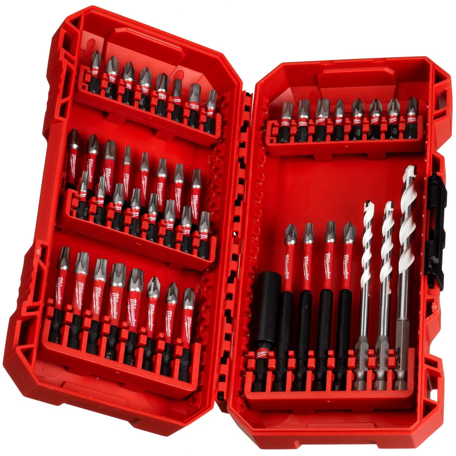 Milwaukee Screwdriver Bit Set Shockwave Impact Duty Nut Driver Bit Holder 48pc White Rose Tools