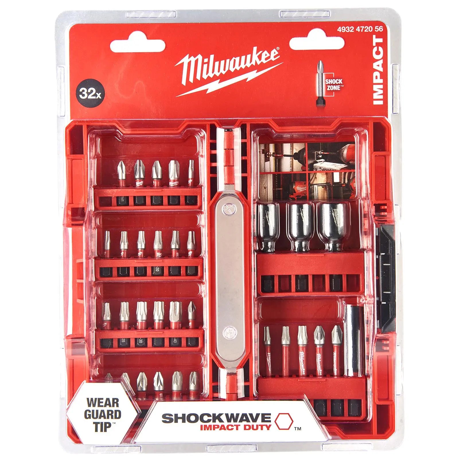 Milwaukee Screwdriver and Nut Driver Bit Set 32 Piece SHOCKWAVE Impact Duty