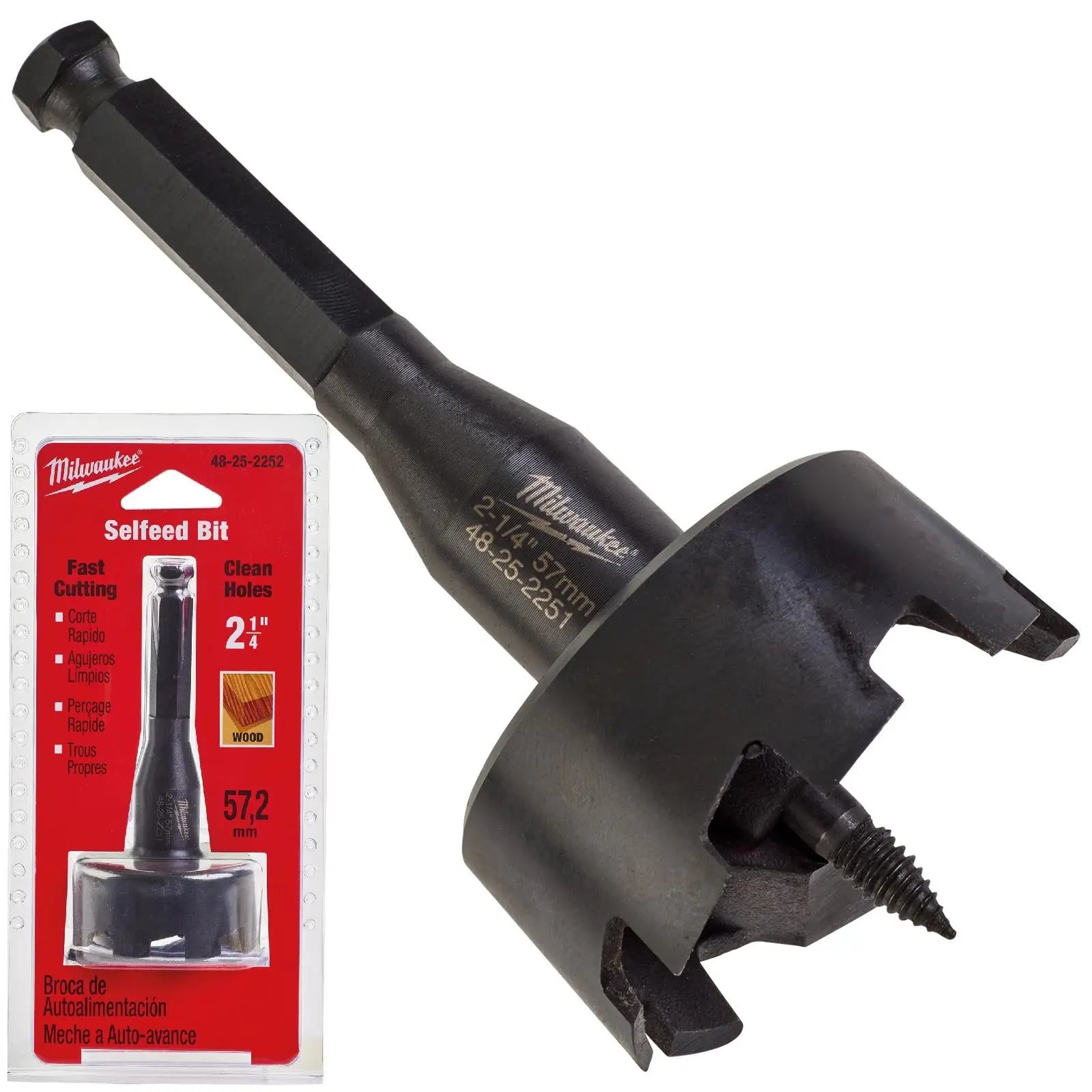 Milwaukee Self Feed Forstner Wood Drill Bits 25.4-117mm