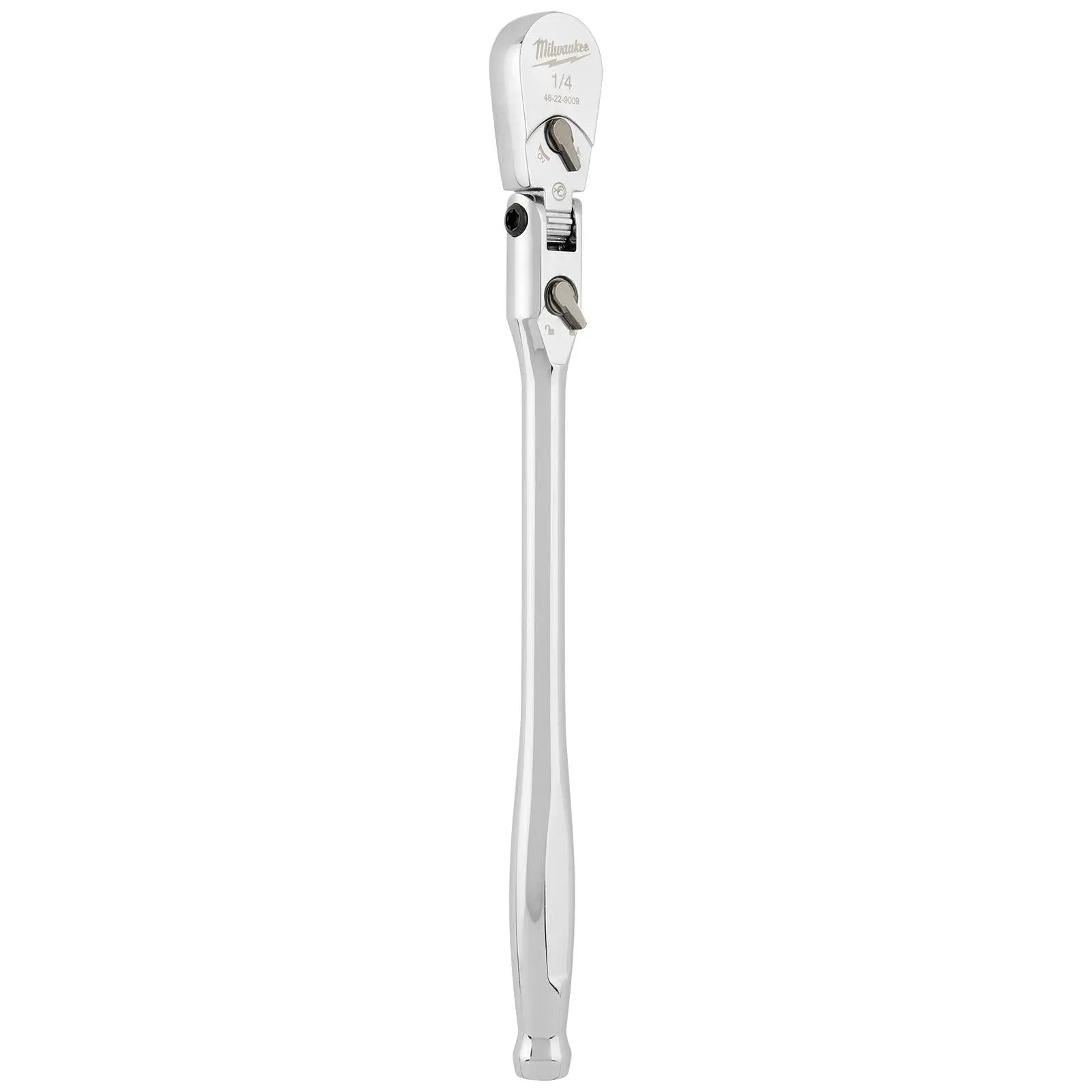 Milwaukee Socket Ratchet Wrench Long Flexible Head 1/4" Drive 90 Tooth Slim Profile Head White Rose Tools