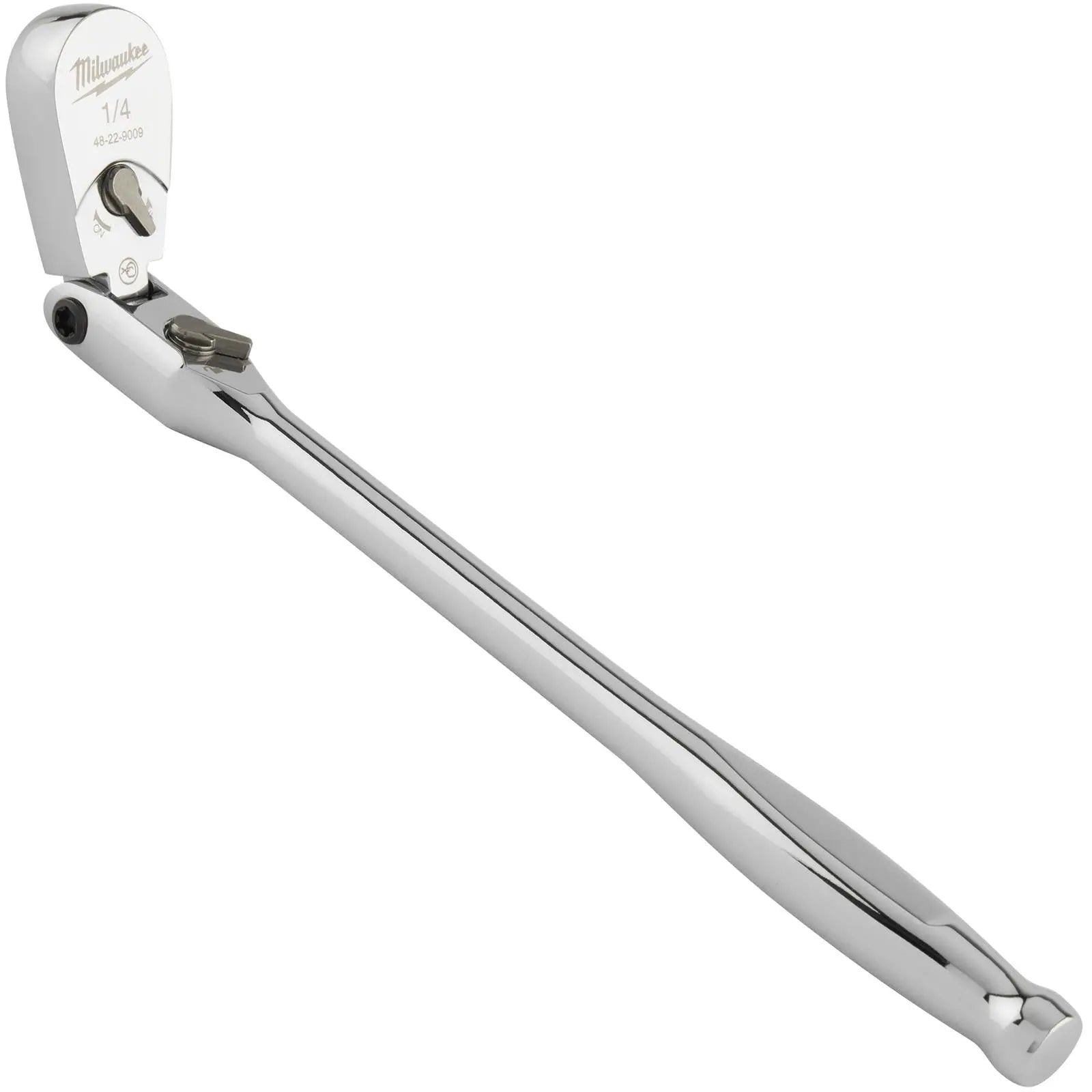 Milwaukee Socket Ratchet Wrench Long Flexible Head 1/4" Drive 90 Tooth Slim Profile Head White Rose Tools