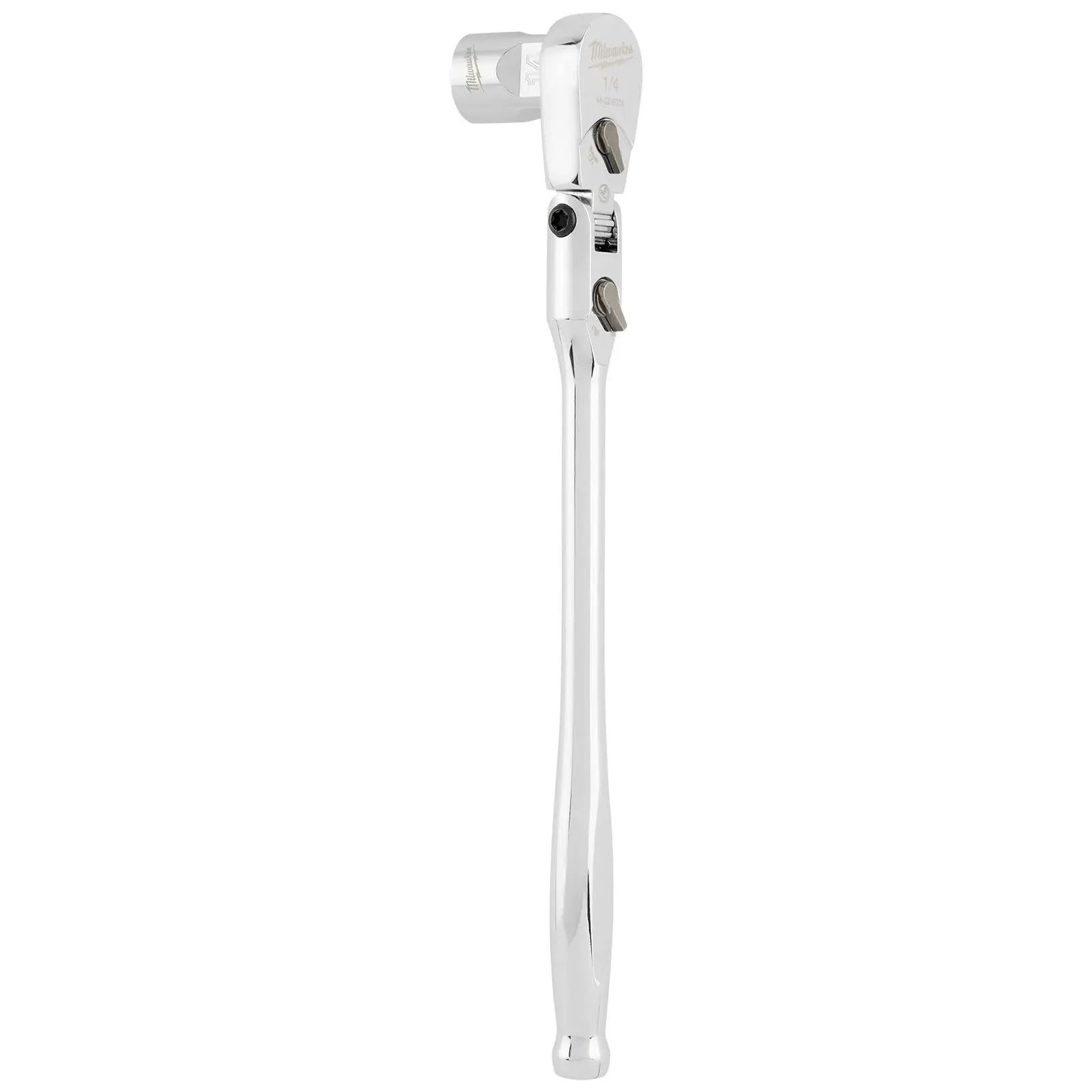 Milwaukee Socket Ratchet Wrench Long Flexible Head 1/4" Drive 90 Tooth Slim Profile Head White Rose Tools
