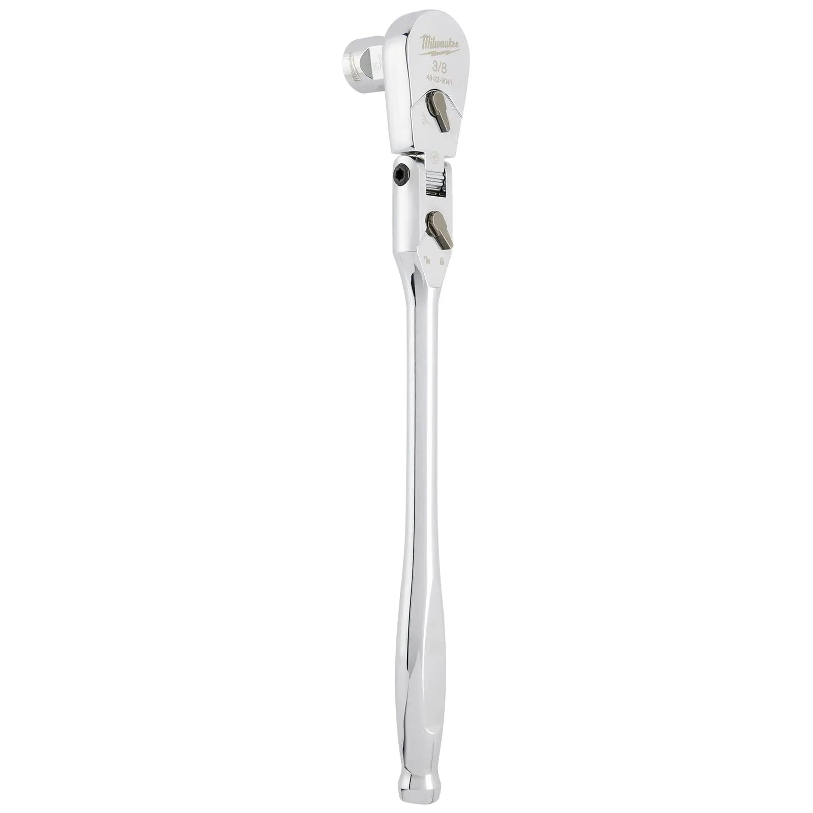 Milwaukee Socket Ratchet Wrench Long Flexible Head 3/8" Drive 90 Tooth Slim Profile Head White Rose Tools