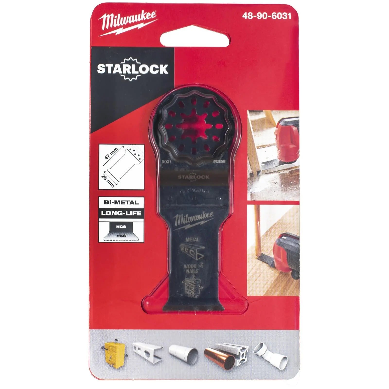 Milwaukee Starlock Multi Material Cutting Multi Tool Blade 28mm Plunge Bi-Metal White Rose Tools