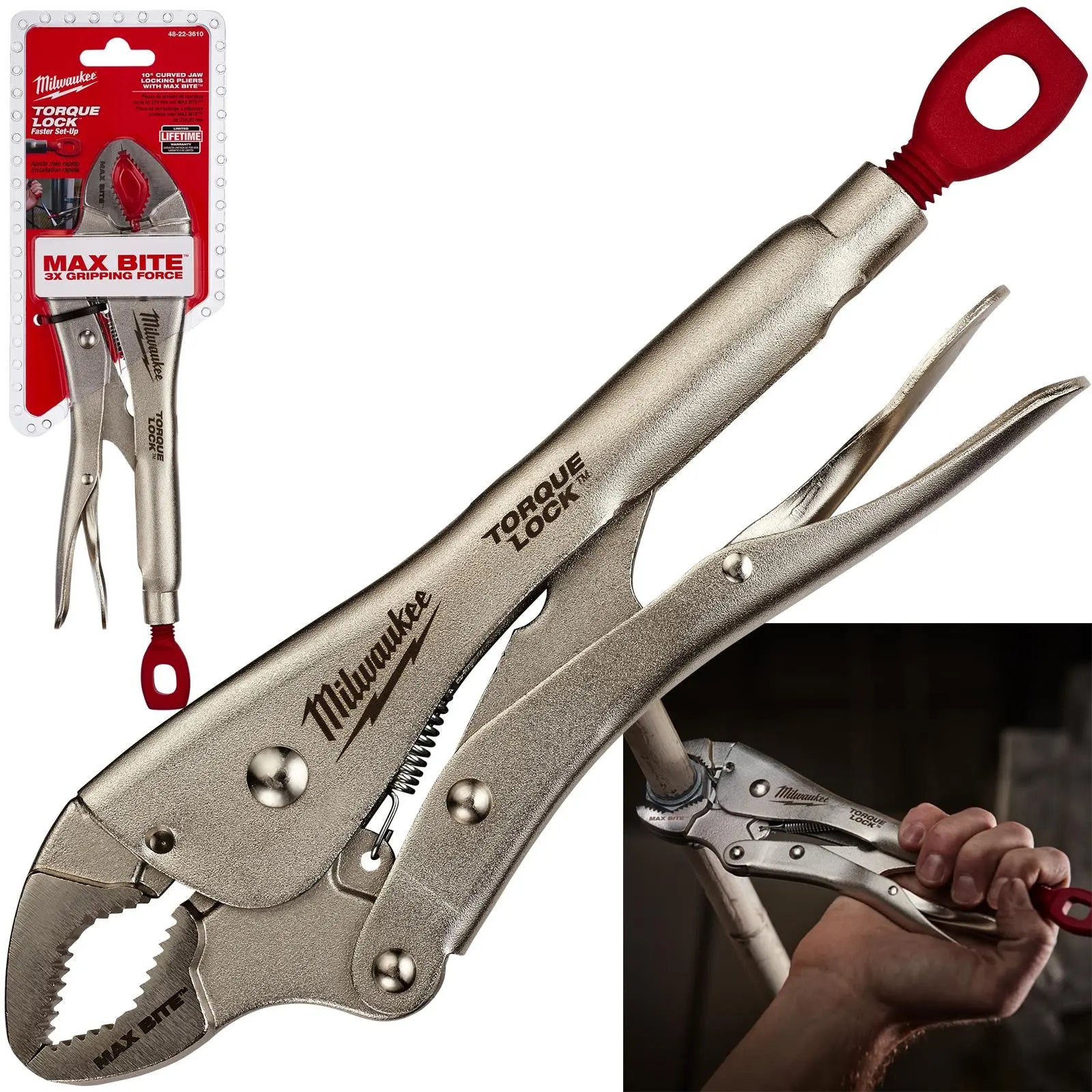 Milwaukee TORQUE LOCK MAXBITE Curved Locking Pliers 250mm 10in