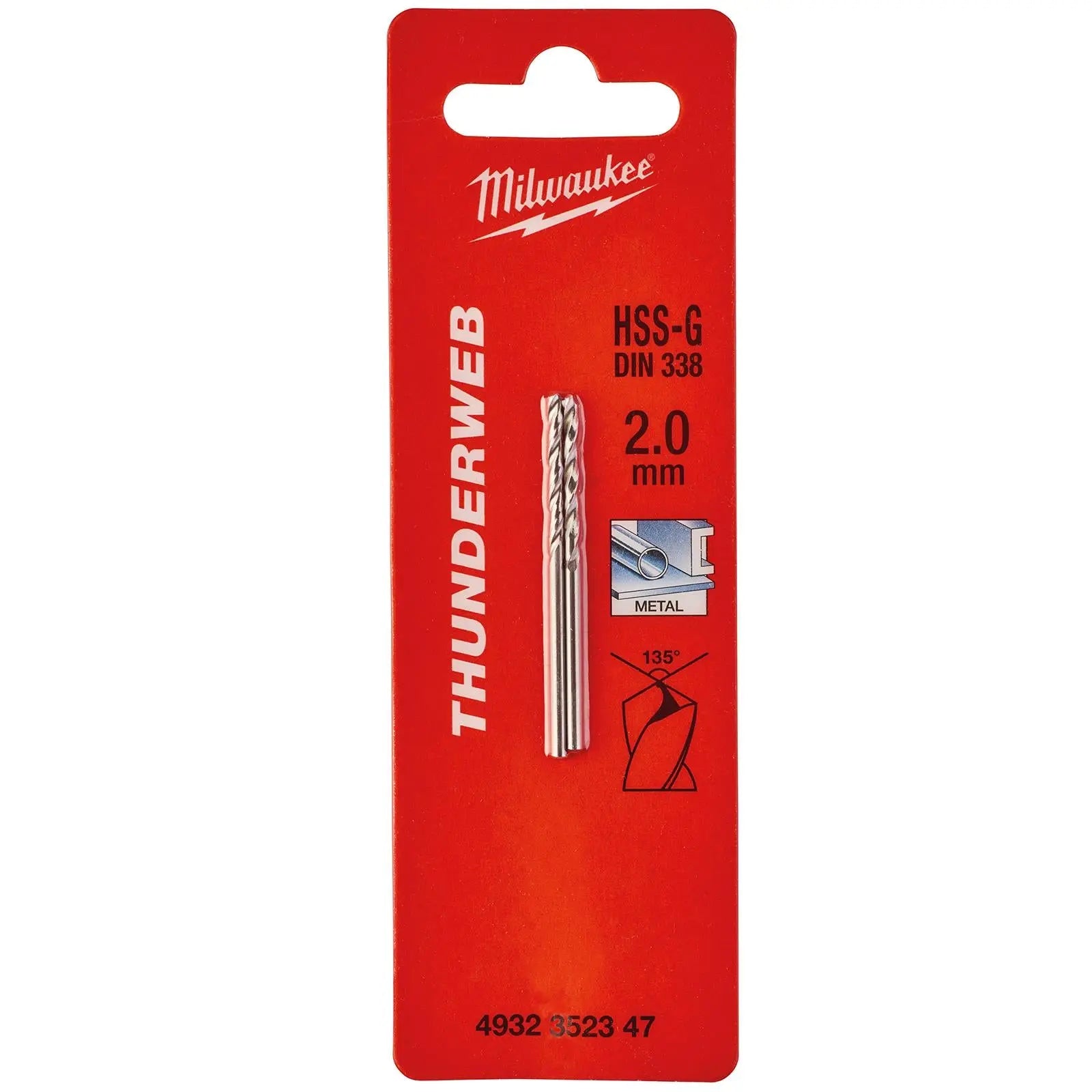 Milwaukee Thunderweb Metal Drill Bits HSS-G Ground DIN338 2 Pack 1.0-4.0mm