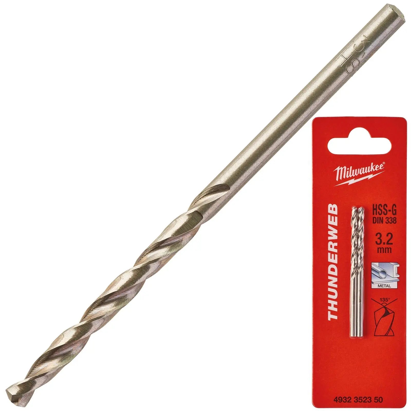 Milwaukee Thunderweb Metal Drill Bits HSS-G Ground DIN338 2 Pack 1.0-4.0mm