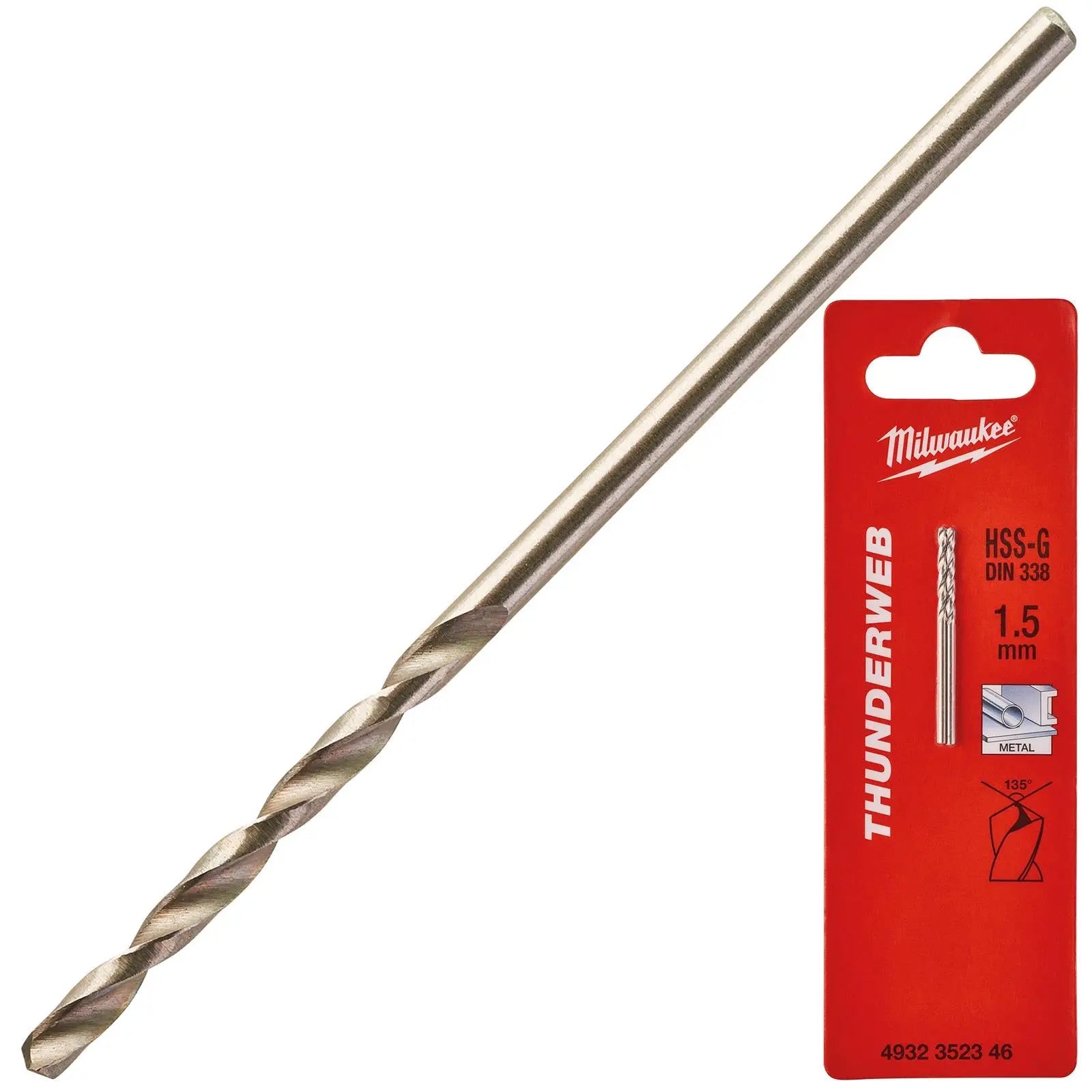 Milwaukee Thunderweb Metal Drill Bits HSS-G Ground DIN338 2 Pack 1.0-4.0mm