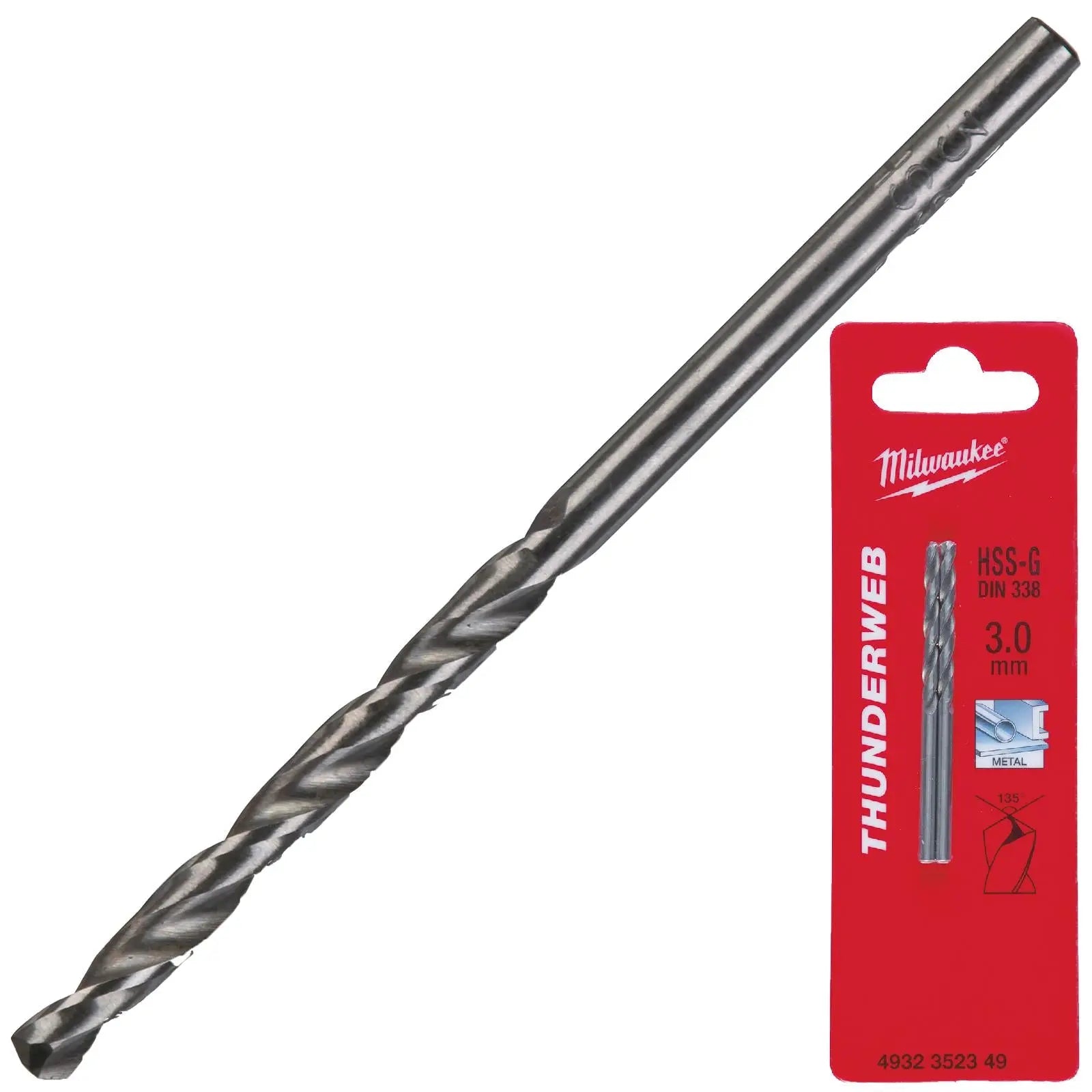 Milwaukee Thunderweb Metal Drill Bits HSS-G Ground DIN338 2 Pack 1.0-4.0mm