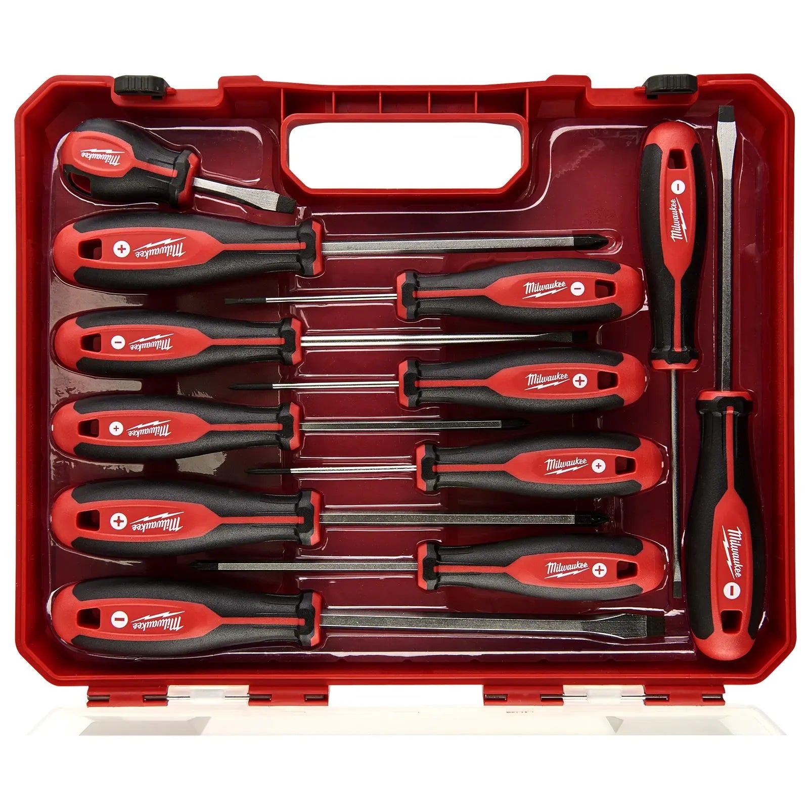 Milwaukee Tri-Lobe Screwdriver Set 12 Piece in Case Pozi Phillips Slotted
