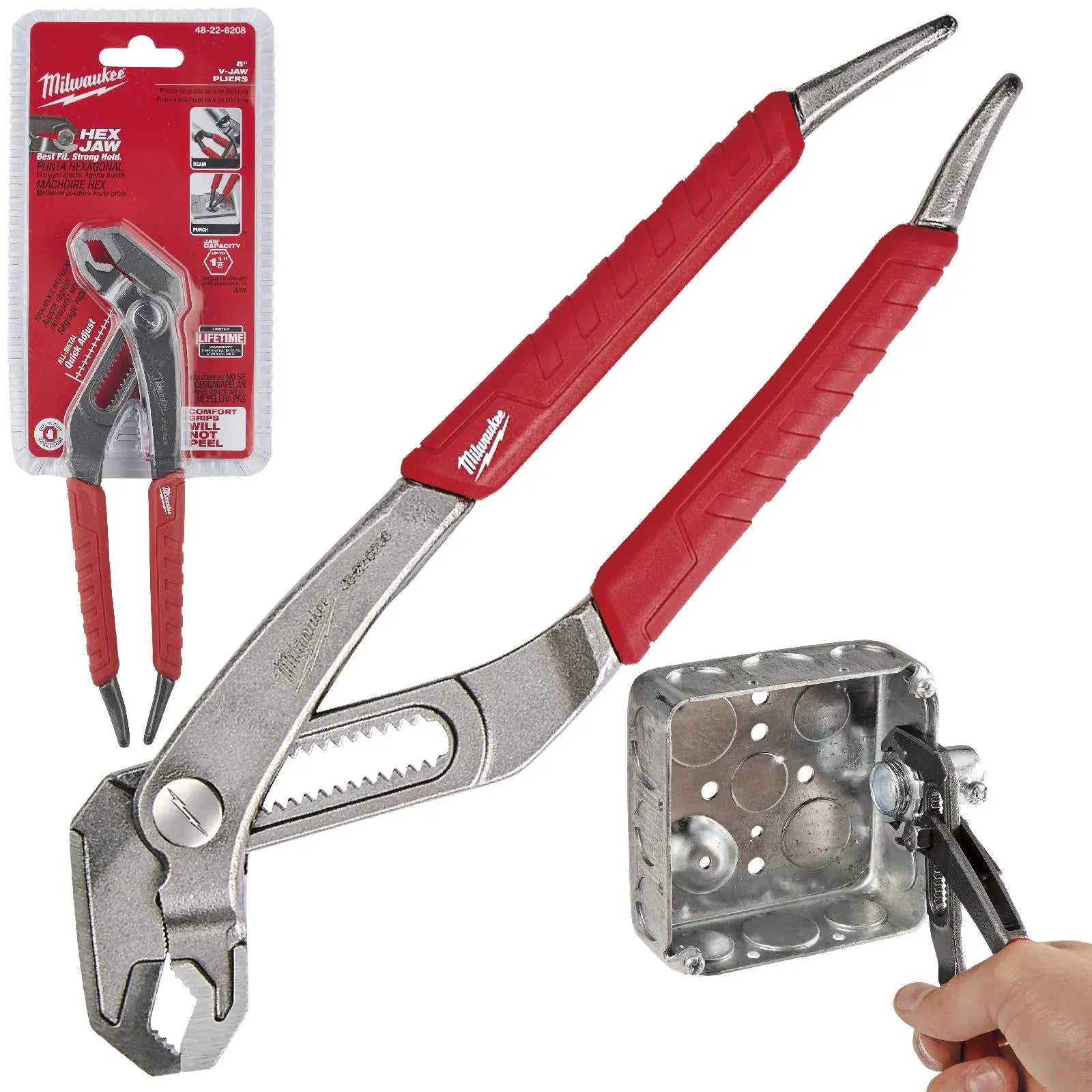 Milwaukee Water Pump Pliers Quick Adjust 200mm Push Button