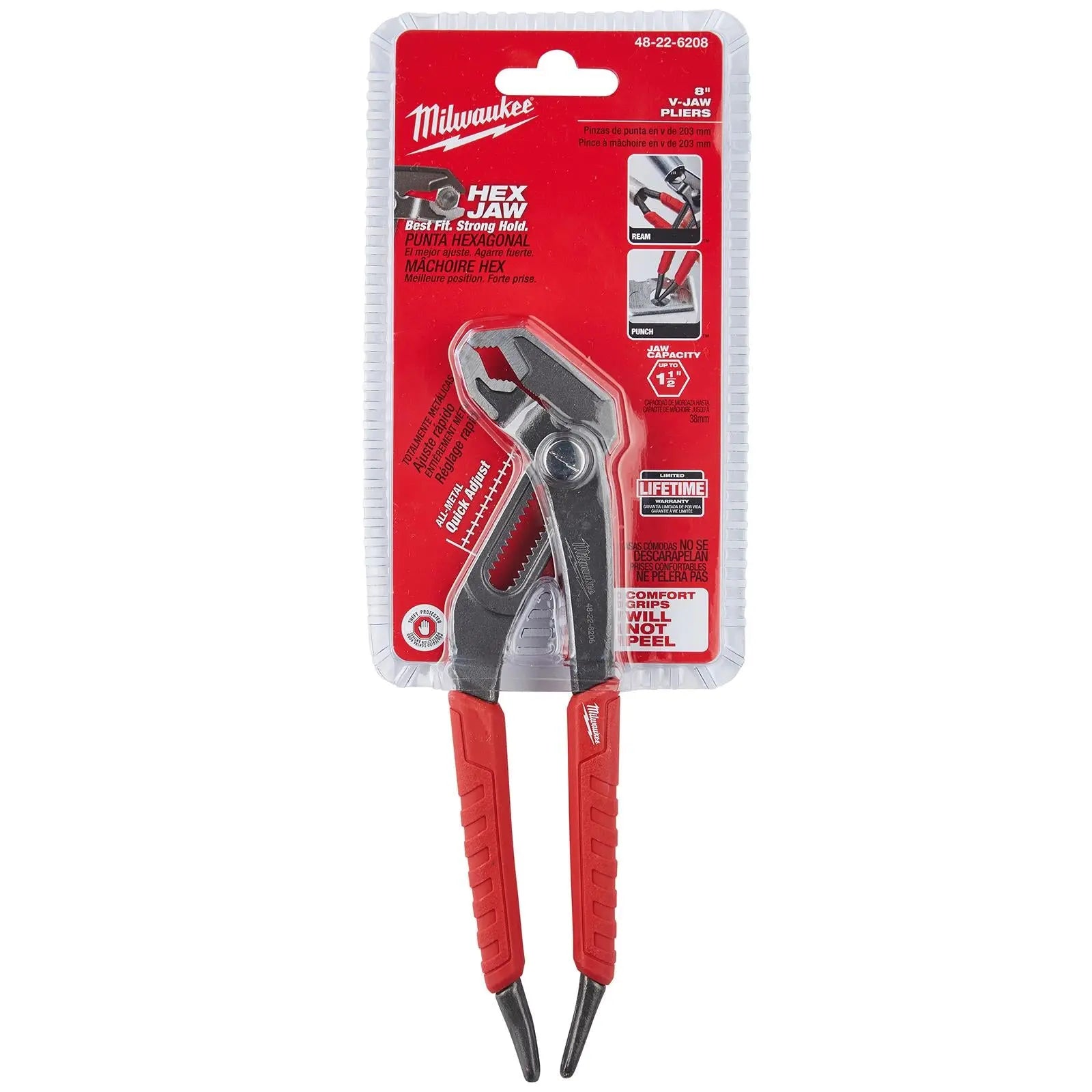 Milwaukee Water Pump Pliers Quick Adjust 200mm Push Button