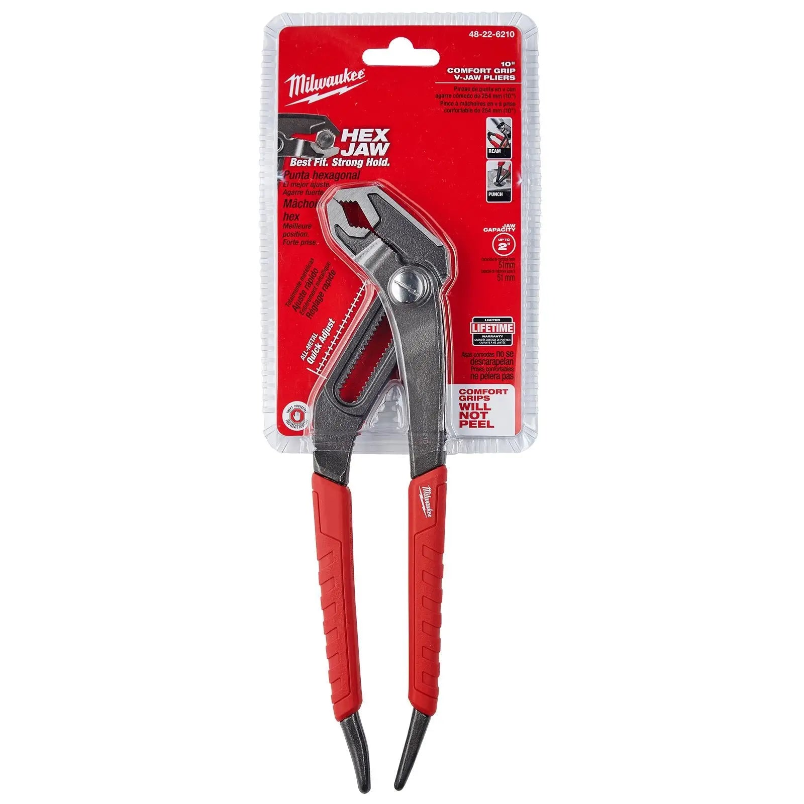 Milwaukee Water Pump Pliers Quick Adjust 250mm Push Button