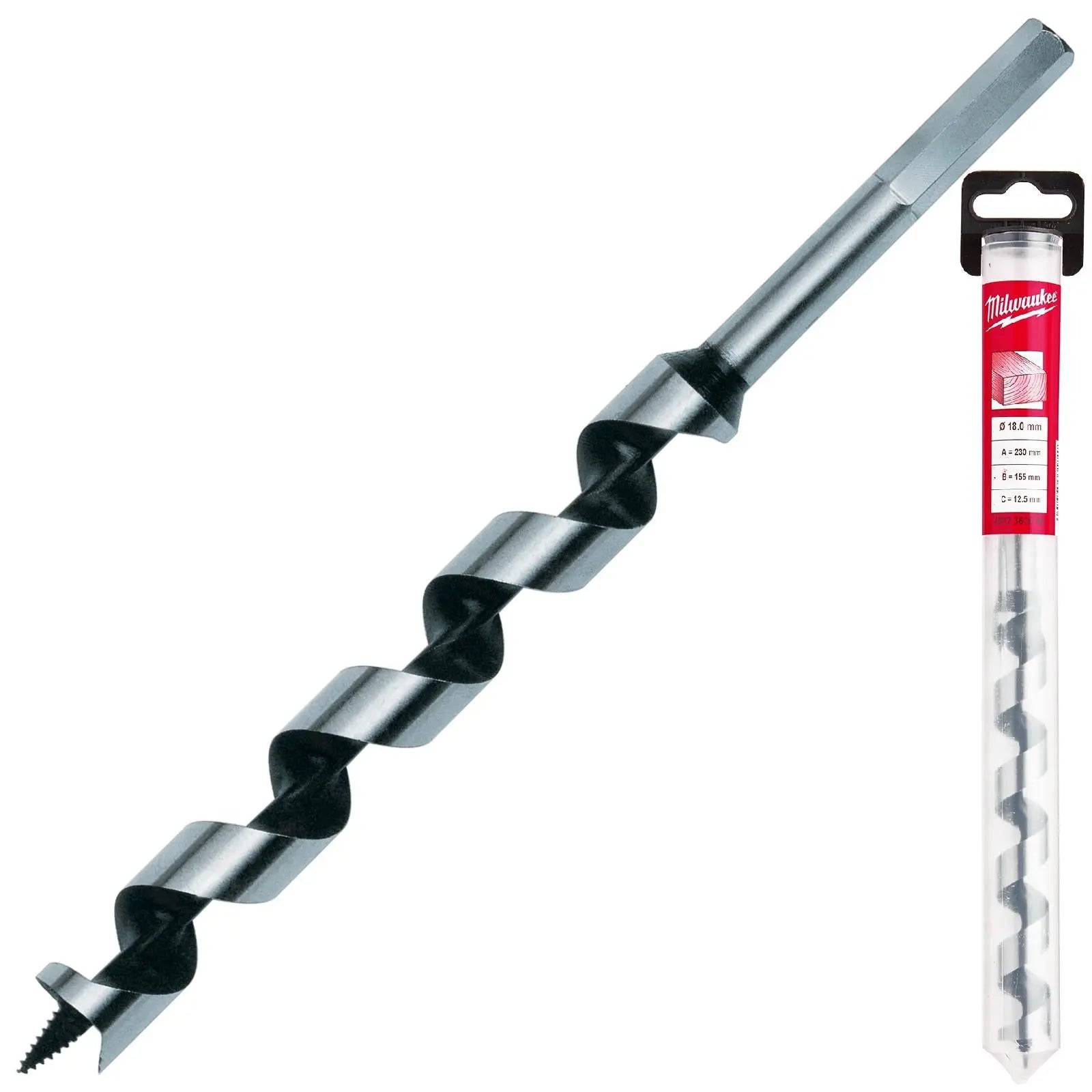 Milwaukee Wood Auger Drill Bits 230mm Overall Length