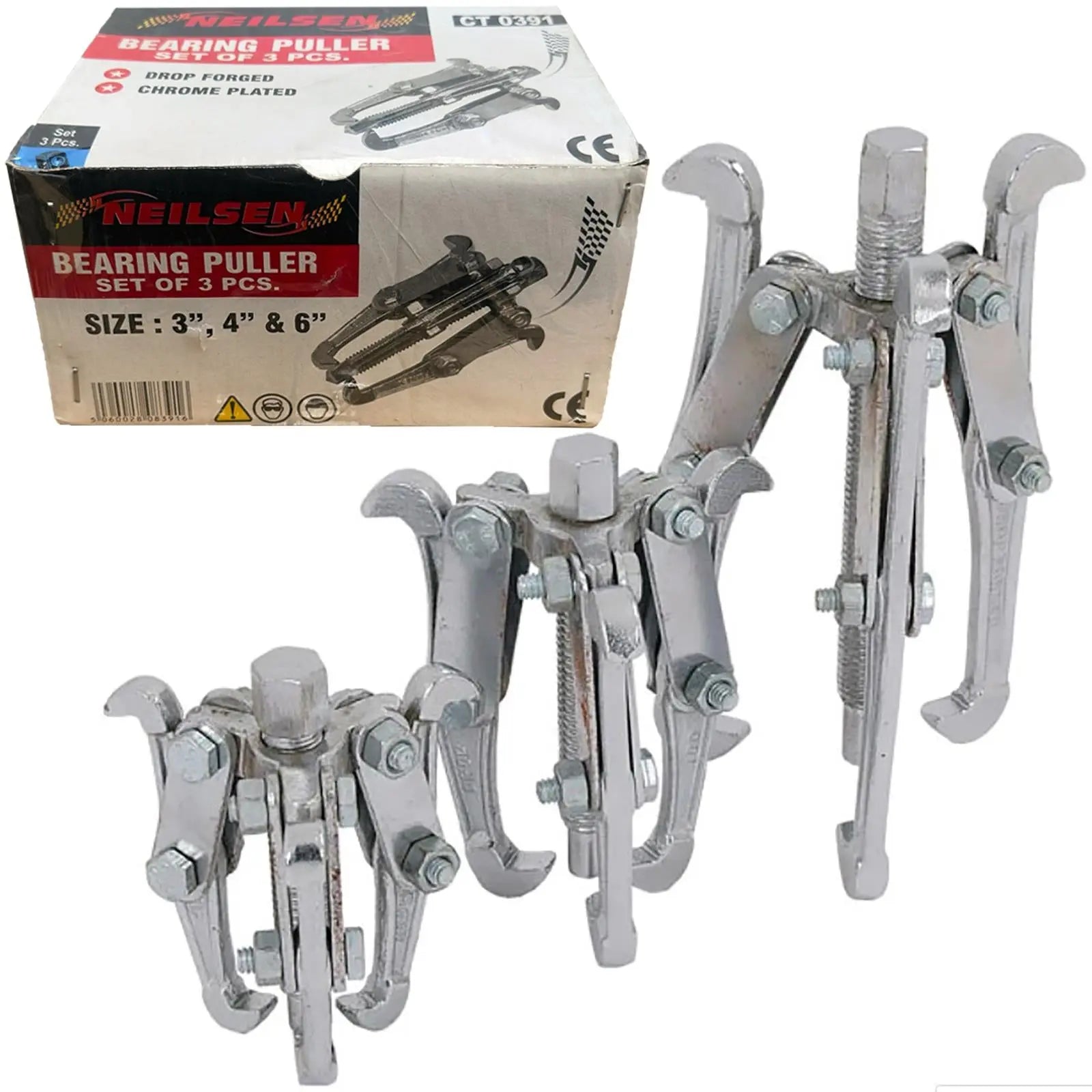Neilsen Bearing Puller Set Three Jaw Triple Leg Grip Hub Removal Tool Car Van White Rose Tools