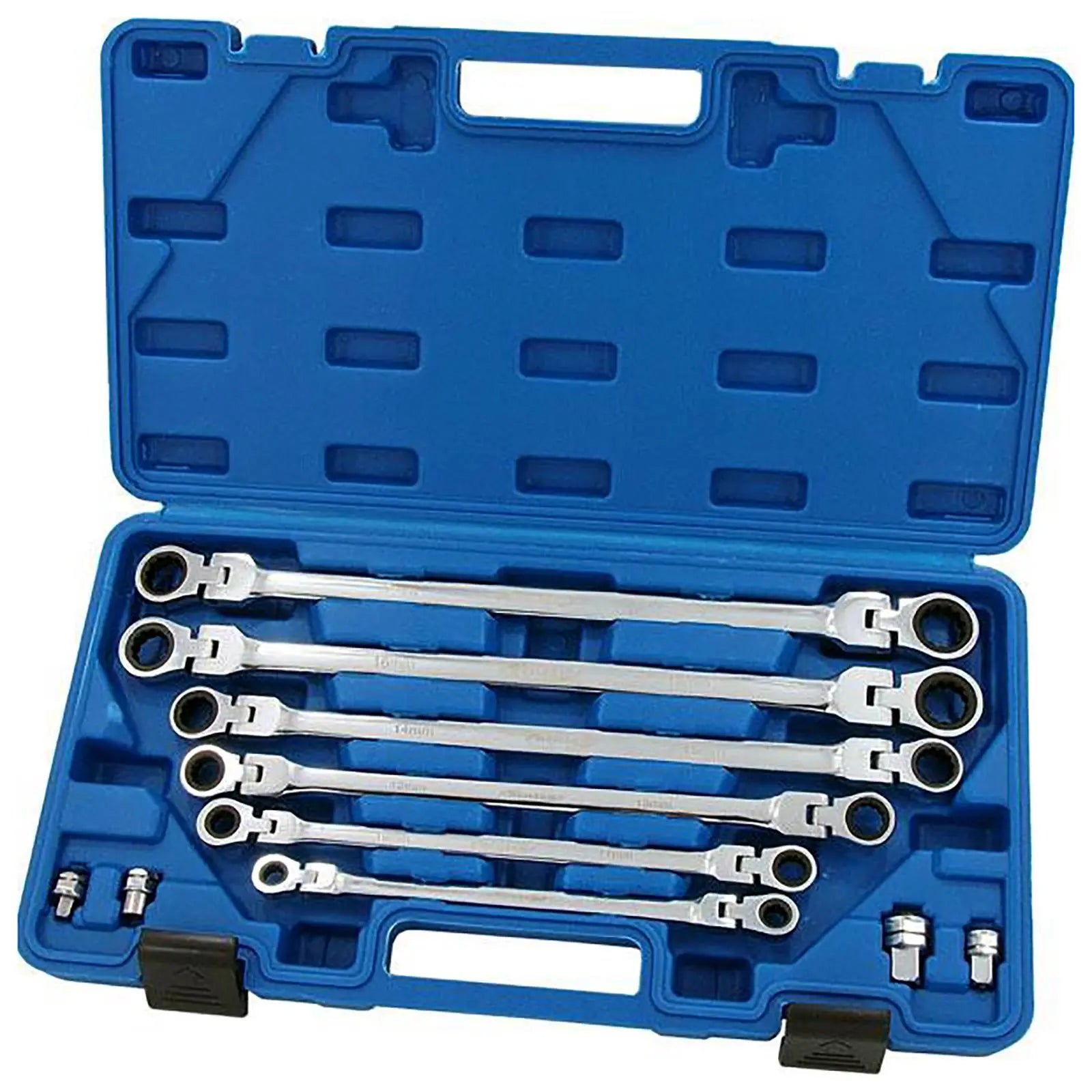 Neilsen Flexible Head Ratchet Spanner Set Swivel Wrench Socket Screwdriver Adaptor White Rose Tools