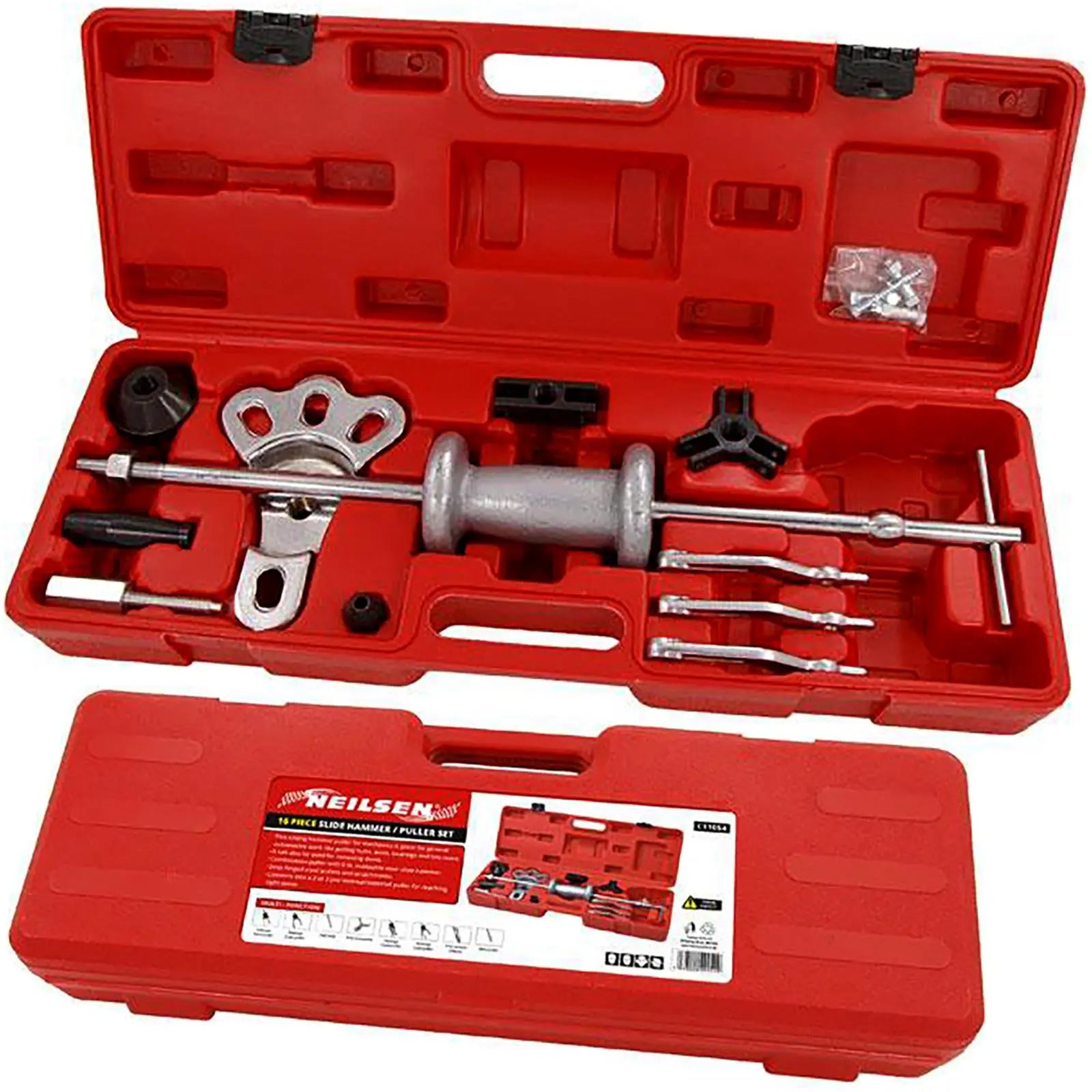 Neilsen Slide Hammer Dent Puller Set Bearing Hub Wrench Remover Garage Mechanic White Rose Tools