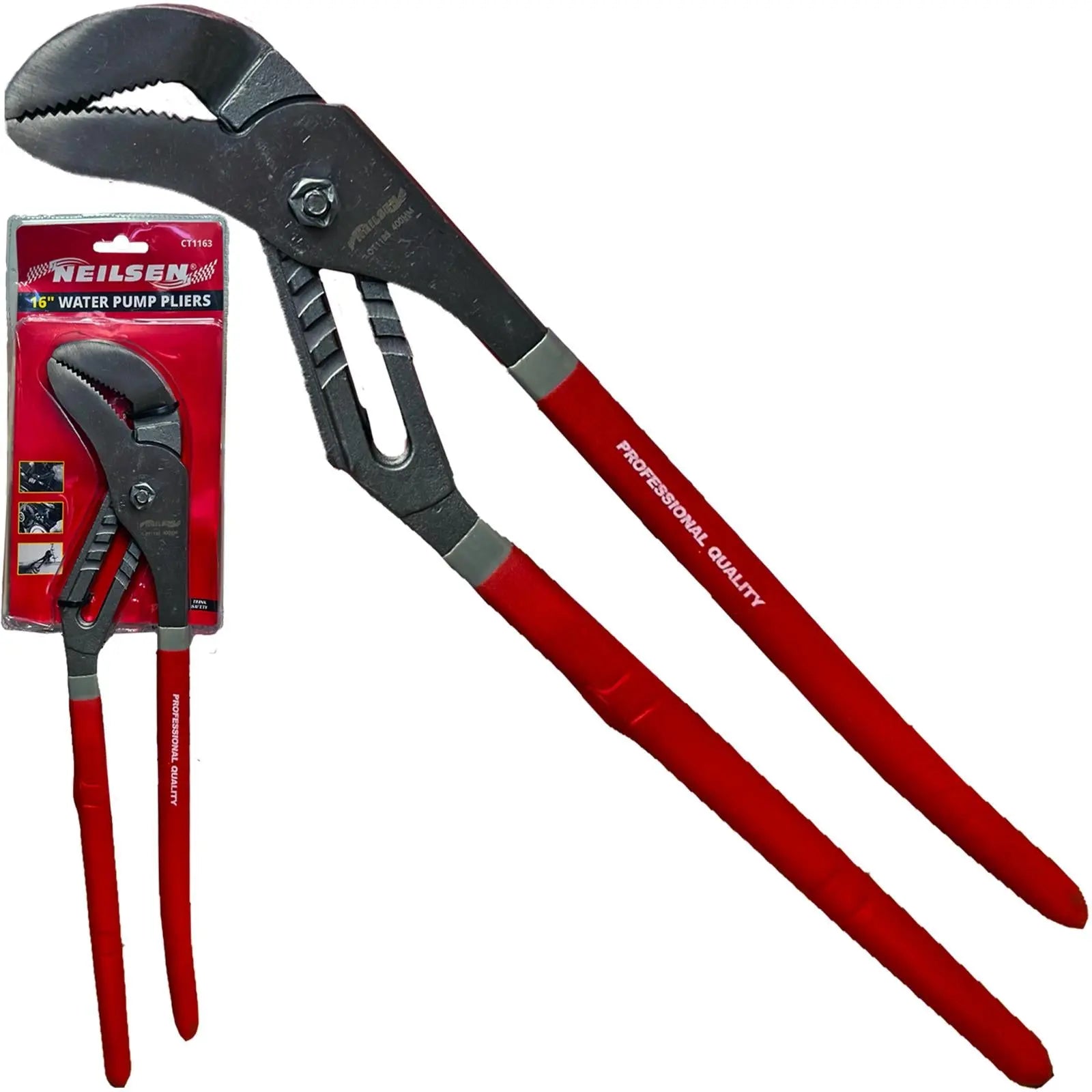 Neilsen Water Pump Pliers Slip Joint Wrench Plumbers Soft Grips 16" 405mm White Rose Tools