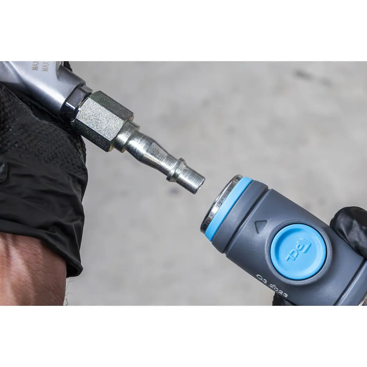 PCL Push Button Safety Coupling Body Tailpiece for Ø1/4" Hose  White Rose Tools