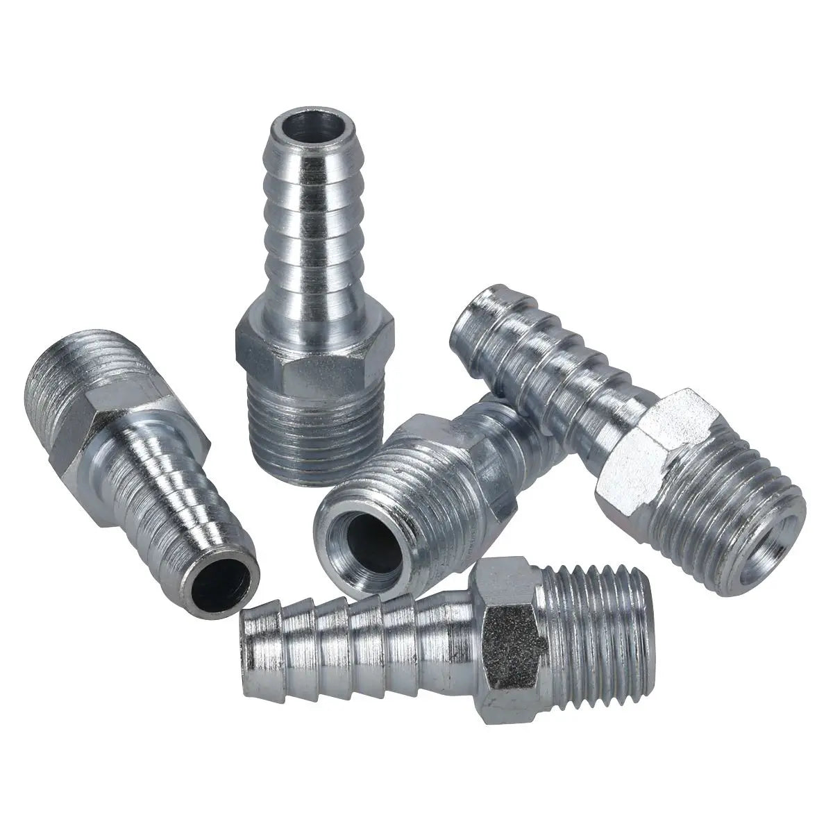 PCL Screwed Tailpiece Male 1/4"BSPT - 5/16" Hose Pack of 5