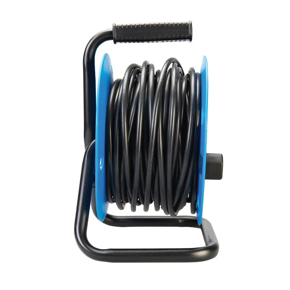 Powermaster Cable Reel Freestanding 13A 230V 2-Gang 25m 303754 White Rose Tools