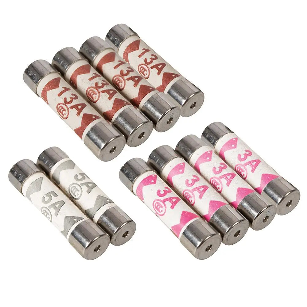 Powermaster Fuses 10pk 3A, 5A & 13A 952591  White Rose Tools