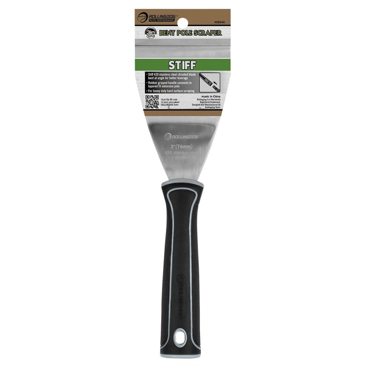 Rollingdog Angled Pole Scraper 3"/76mm 09615 White Rose Tools