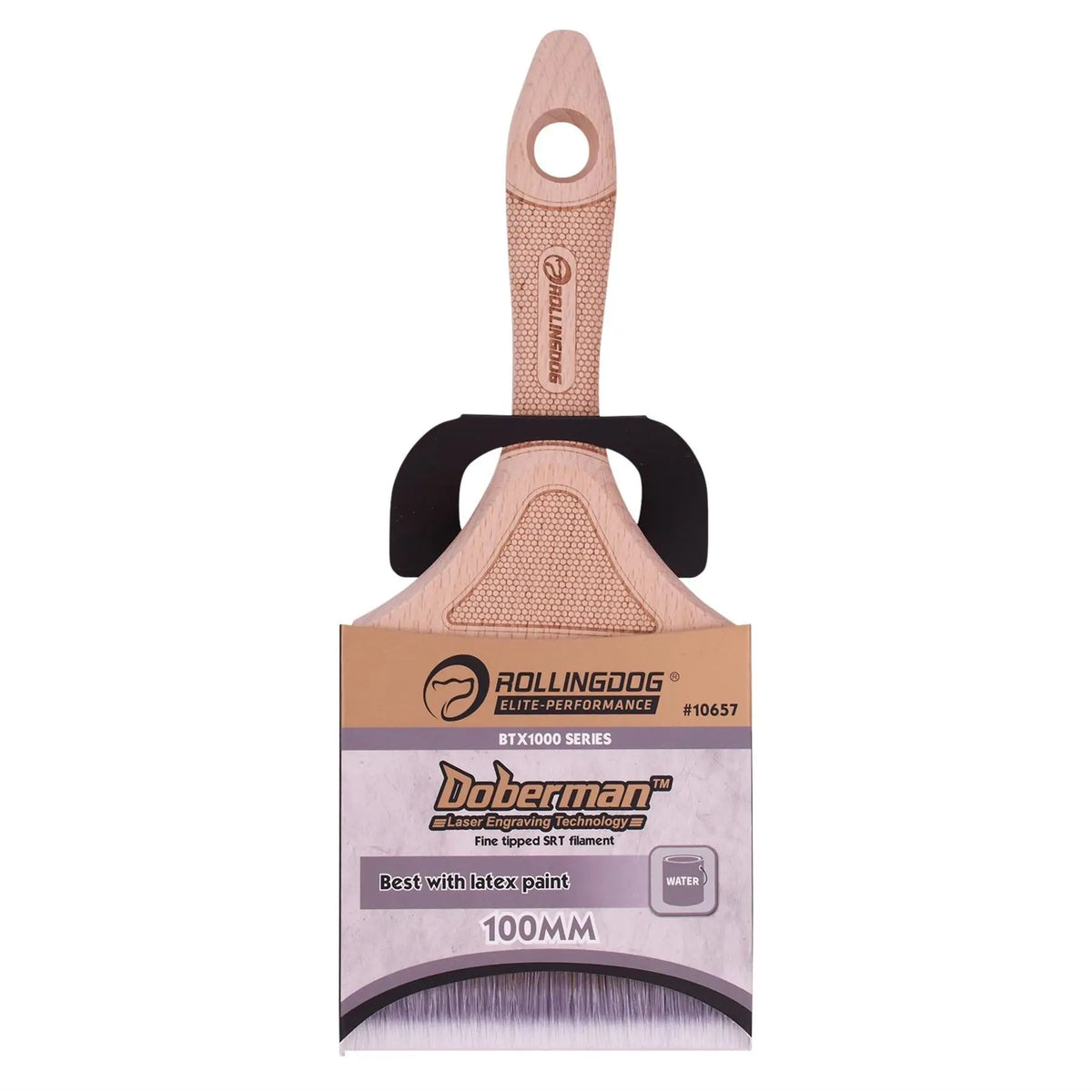 Rollingdog DOBERMAN™ BTX1000 Series Beaver Tail Paint Brush 100mm 08581 White Rose Tools